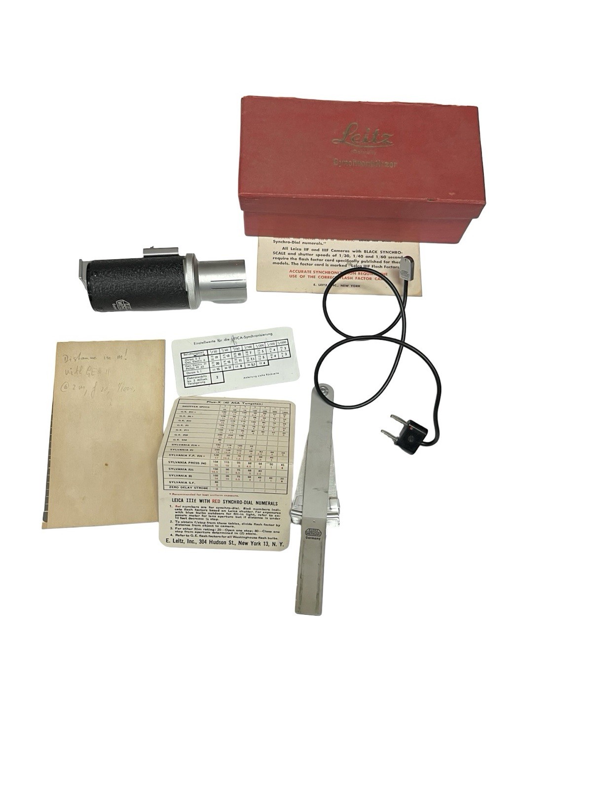 Vintage Leitz Synchronblitzer Leica Wetzlar Collapsible Fan Flash Kit Box