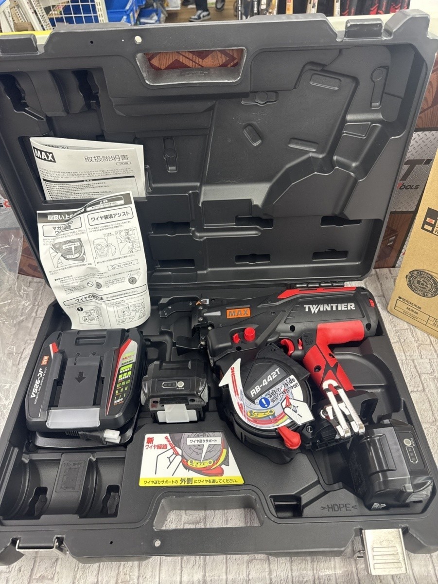 NEW MAX RB-442T-B2C TwinTier Cordless Rebar w/ TW1060T Tie Wire 2 Batteries JPN