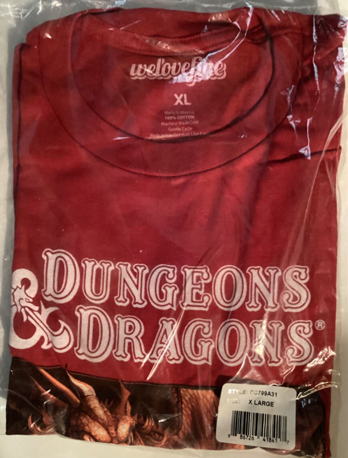 Dungeons & Dragons Red Box Basic Art T-shirt Size XL Elmore NEW welovefine 2012