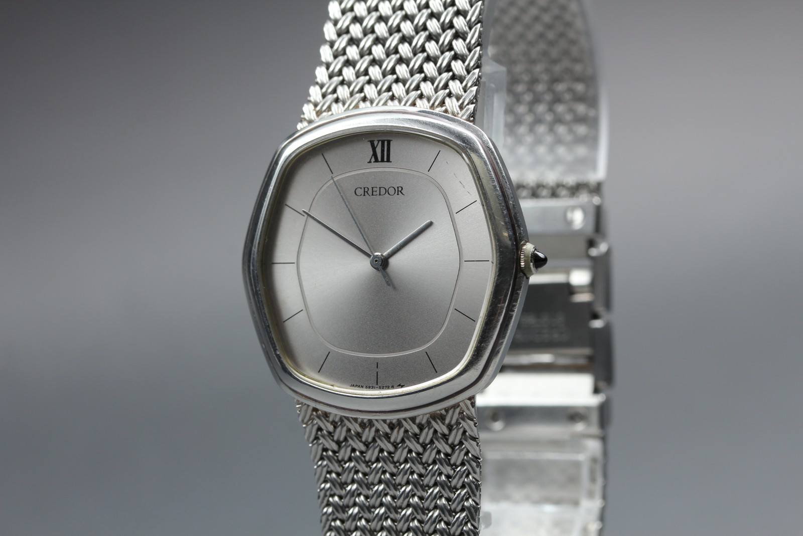 [Near MINT] Vintage SEIKO Credor 5931-5232 31mm Silver Dial Quartz Men\'s Watch