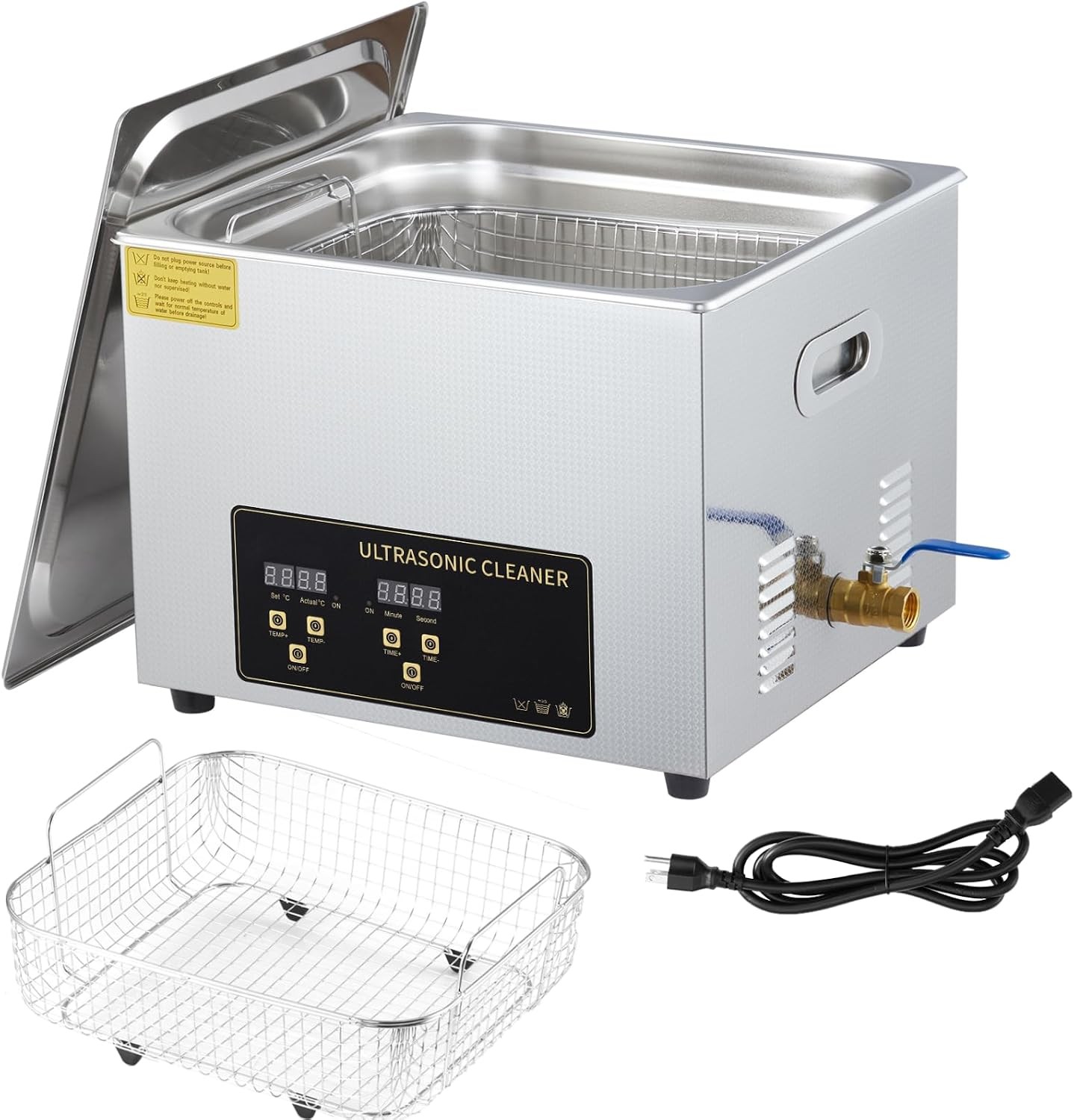 360W 15L Ultrasonic Cleaner with Digital Timer & Heater Digital Sonic Machine US