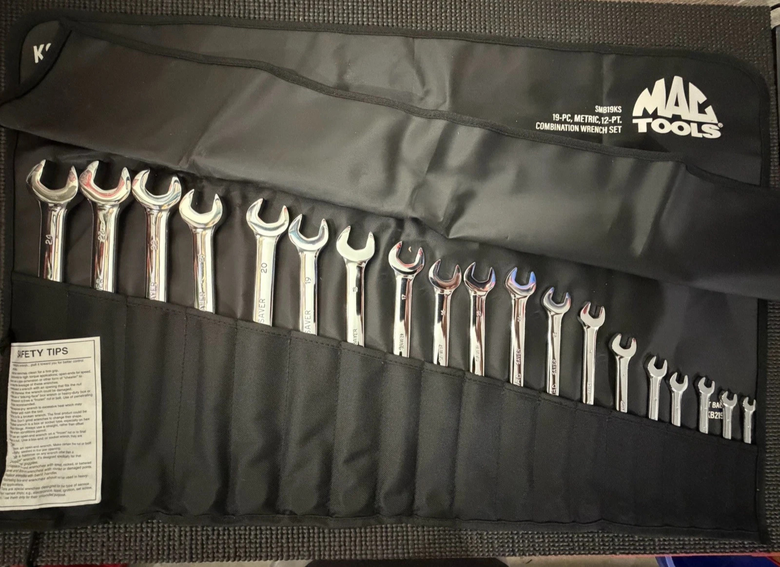 mac tools SMB19KS 19-PC. Metric Knuckle Saver Combination Wrench Set mac tools SMB19KS 19-PC. Metric Knuckle Saver Combination Wrench Set