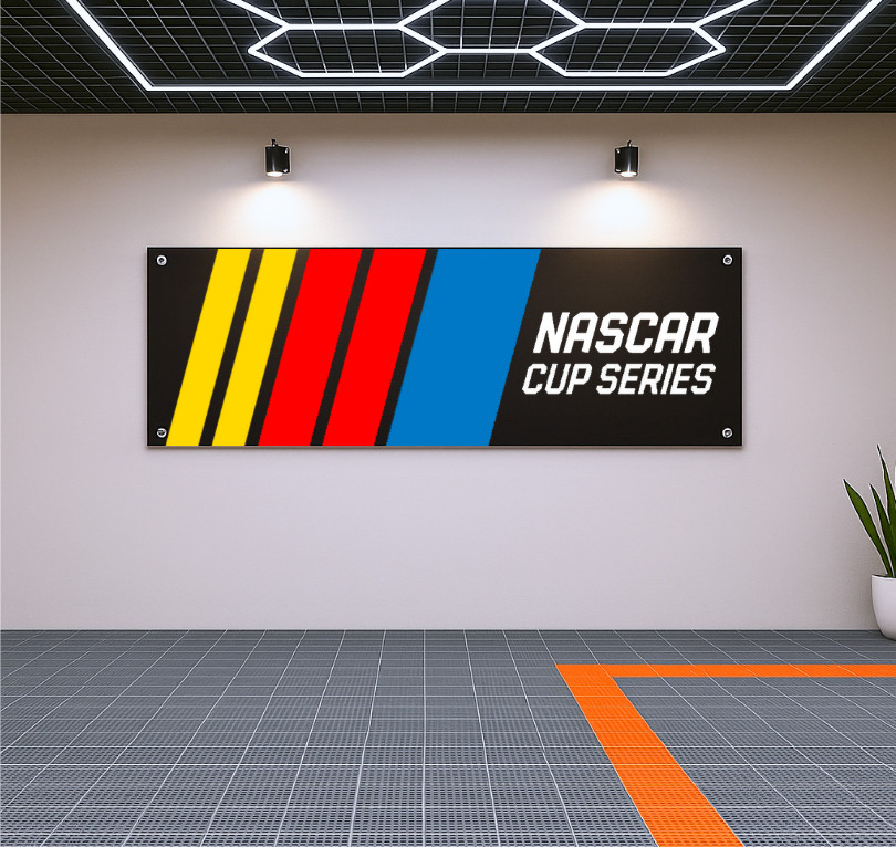 NASCAR Cup Series Flag Banner – 71x24 Wall Decor for Racing Fans, Garage or Man