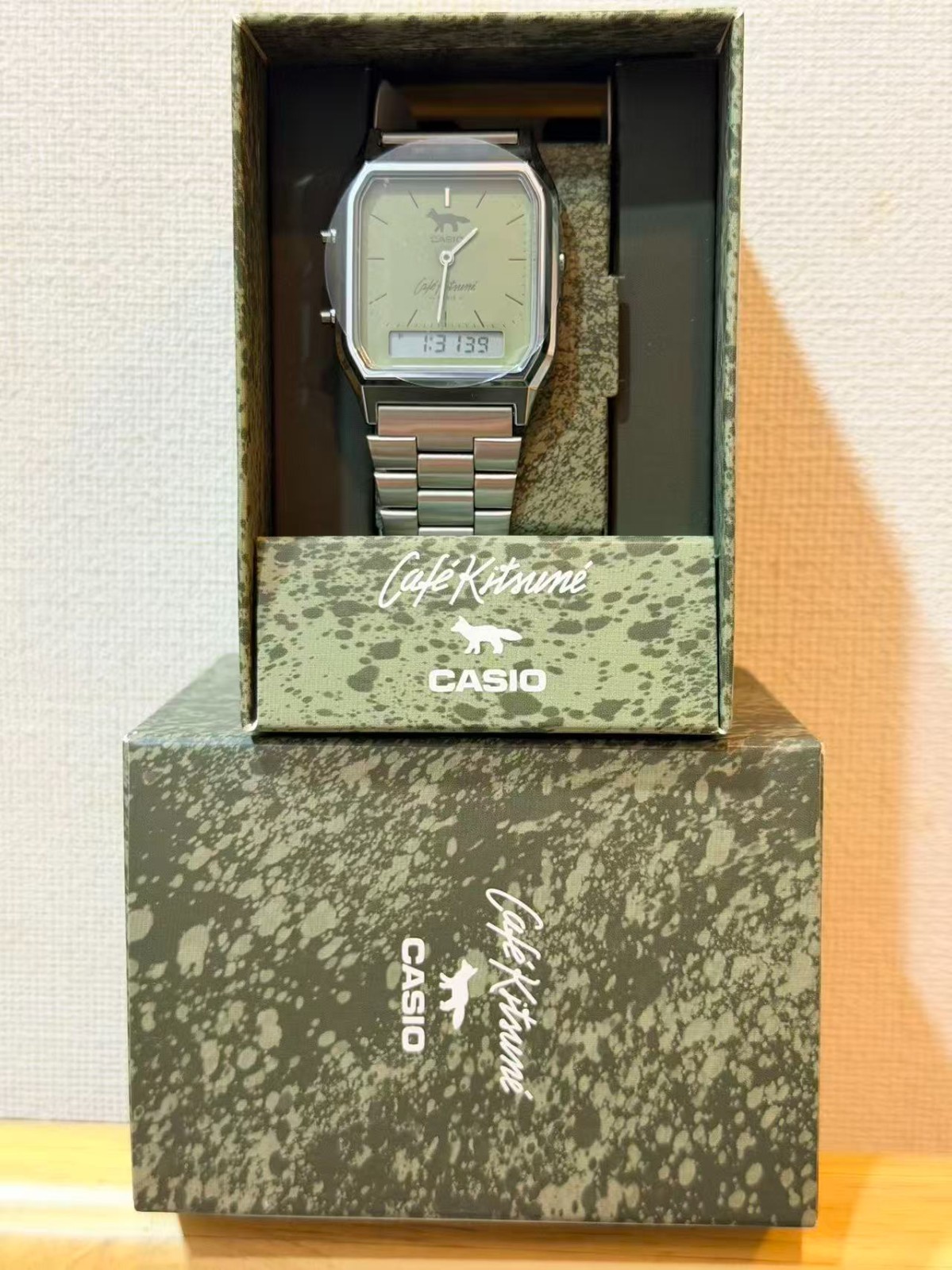 Casio Classic Café Kitsuné AQ-230ECK-3APR Matcha Green Wristwatch New Gift Casio Classic Café Kitsuné AQ-230ECK-3APR Matcha Green Wristwatch New Gift