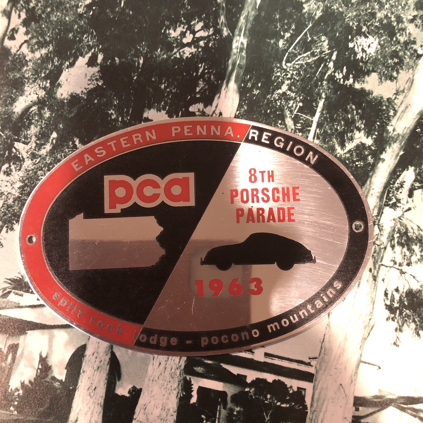 Vintage Original Porsche PCA Parade Grill Badge 1963