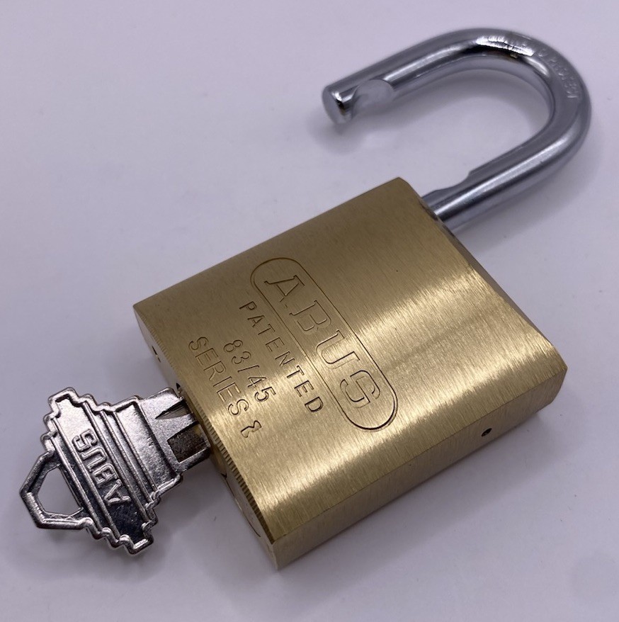 ABUS 83/45 Series Brass Padlock Schlage Keyway Zero Bitted New In Box