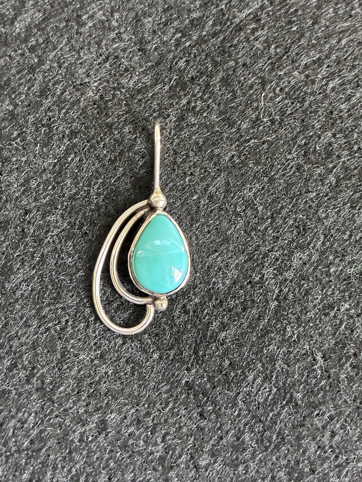 Vintage Sterling Silver Teardrop Turquoise Pendant (Pendant Only, No Chain) Vintage Sterling Silver Teardrop Turquoise Pendant (Pendant Only, No Chain)