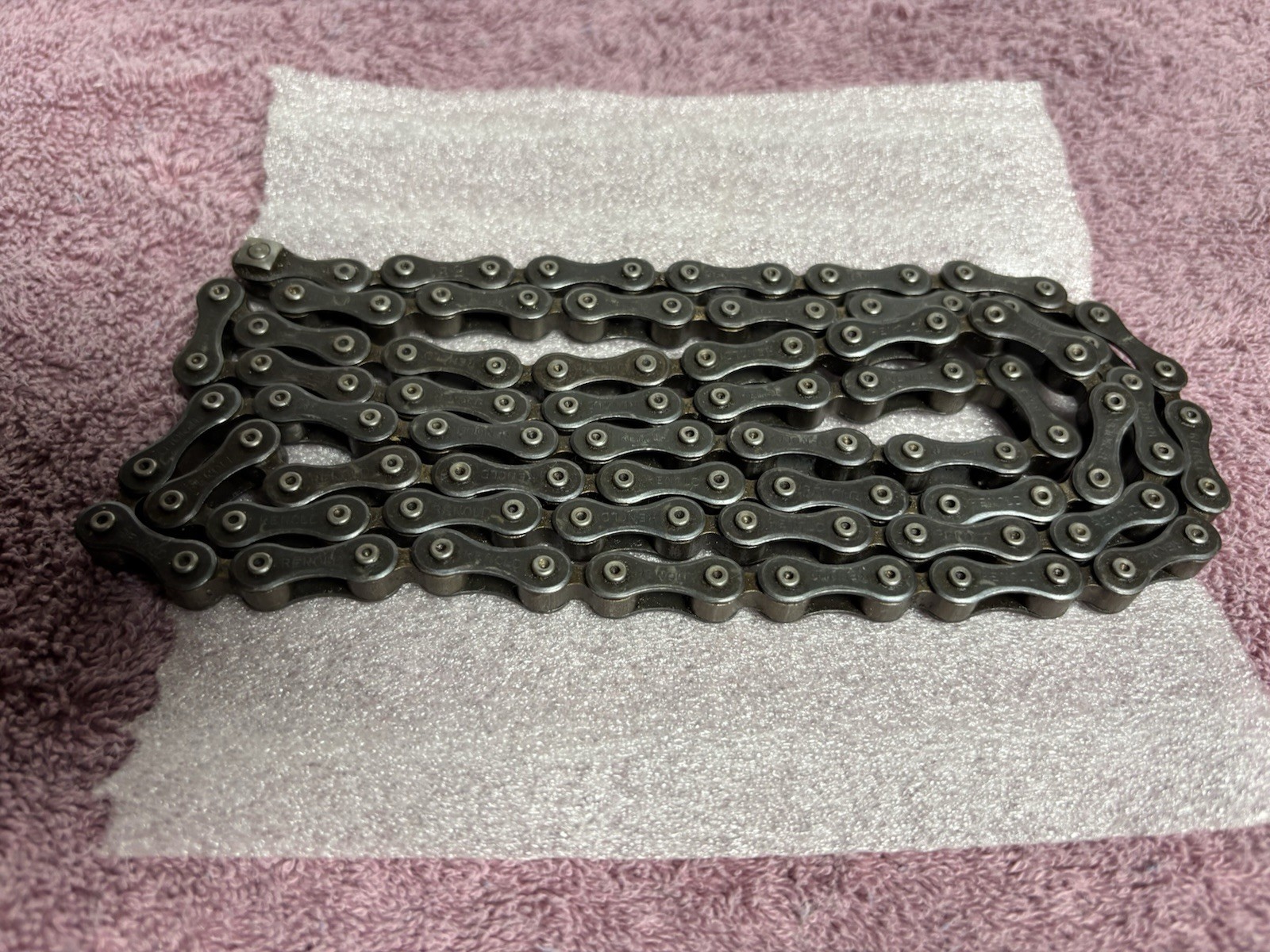 ANTIQUE 1890'S / 1900'S CIRCA 54 LINK 1 PITCH 3/16 BICYCLE BLOCK CHAIN ANTIQUE 1890'S / 1900'S CIRCA 54 LINK 1 PITCH 3/16 BICYCLE BLOCK CHAIN