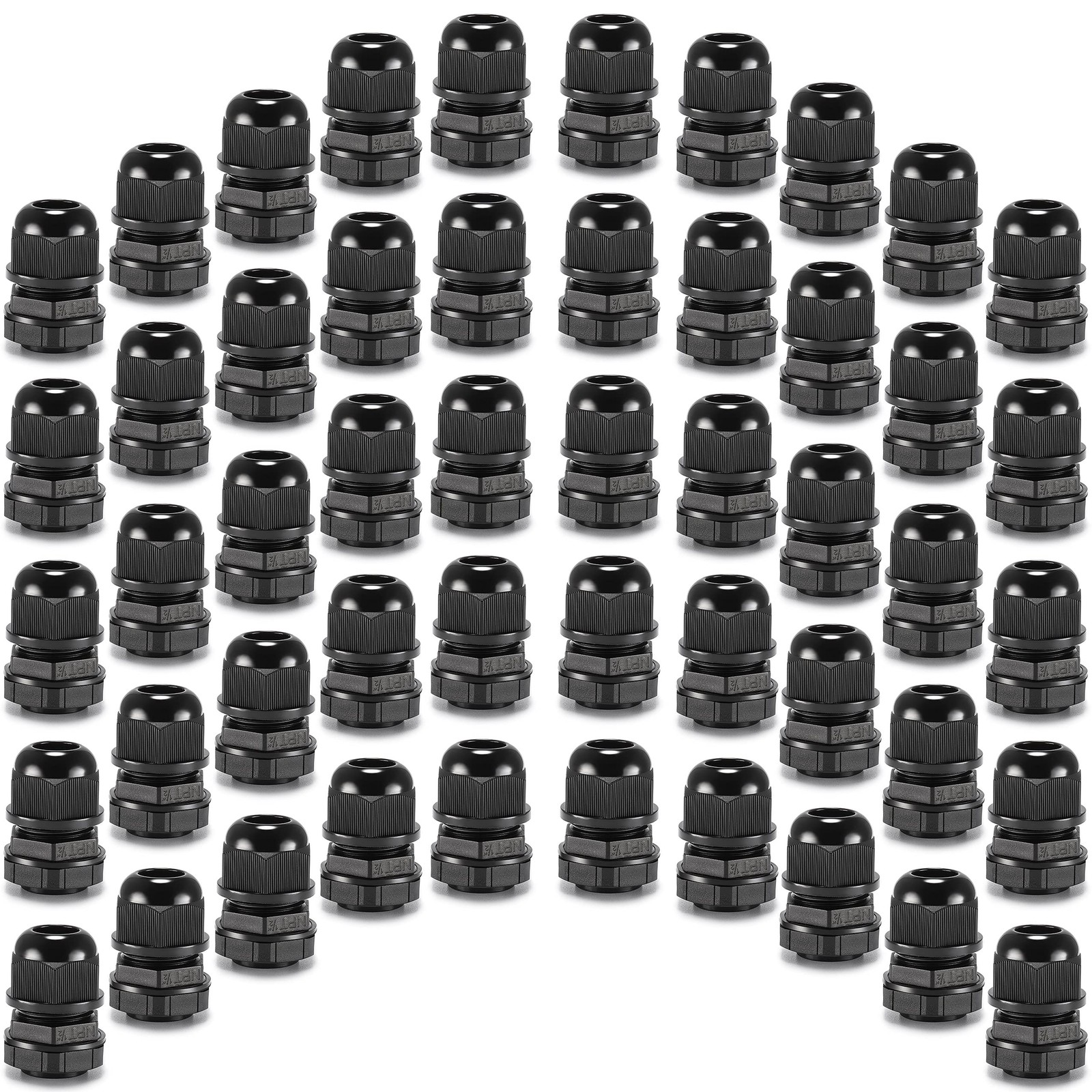 50Pcs 1/2 NPT Waterproof Cable Gland IP68 Nylon Cord Grip Strain Relief 50Pcs 1/2 NPT Waterproof Cable Gland IP68 Nylon Cord Grip Strain Relief