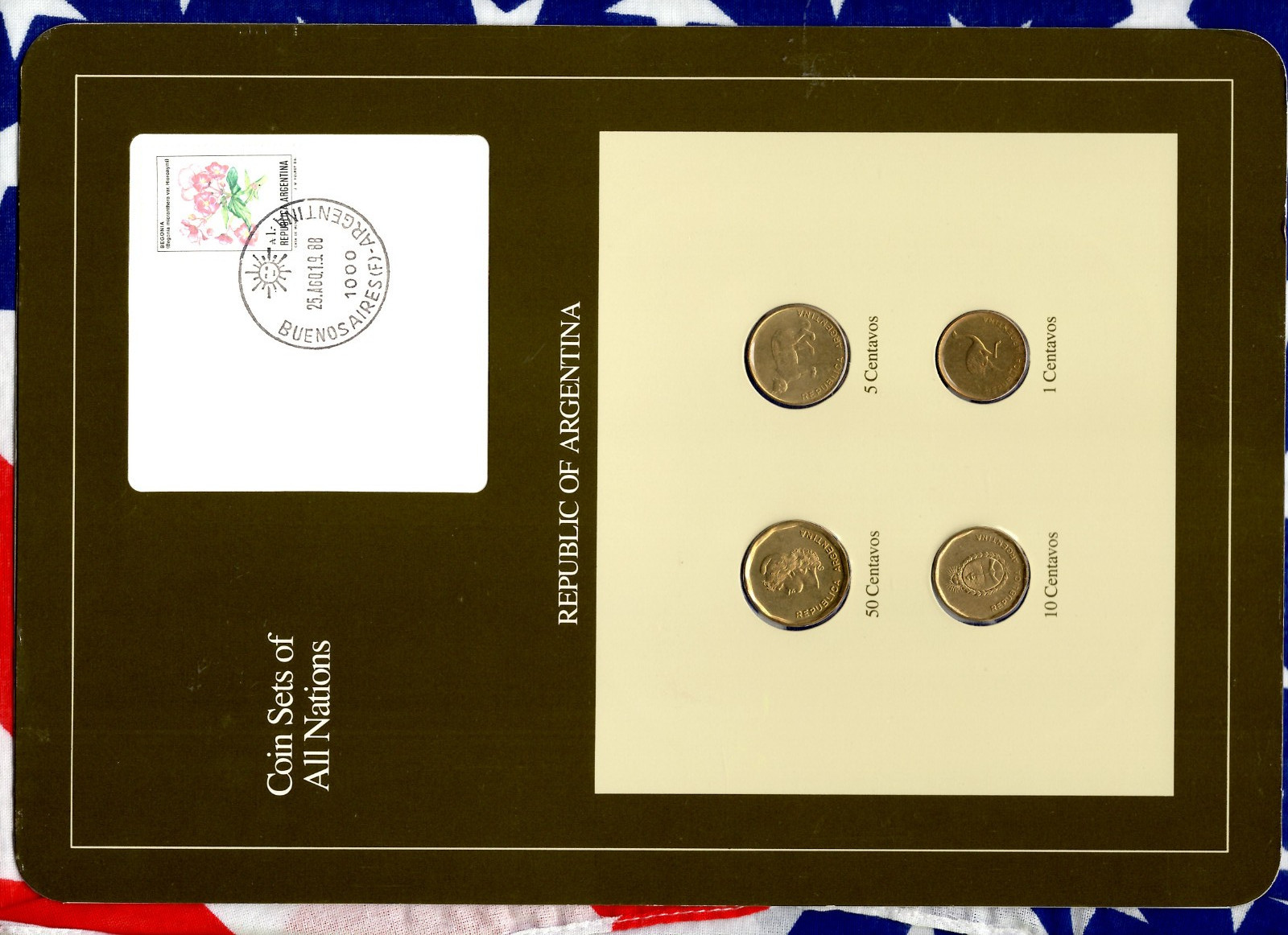Coin Sets of All Nations Argentina 50, 10, 5, 1 Centavos 1987 UNC