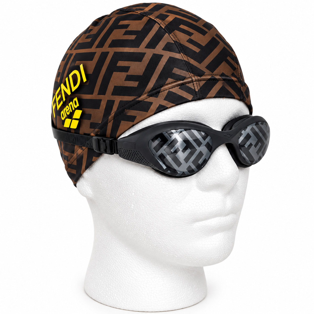 FENDI X ARENA Limited Edition Goggles KIT Black Grey Monogram FE40044 Gift Idea