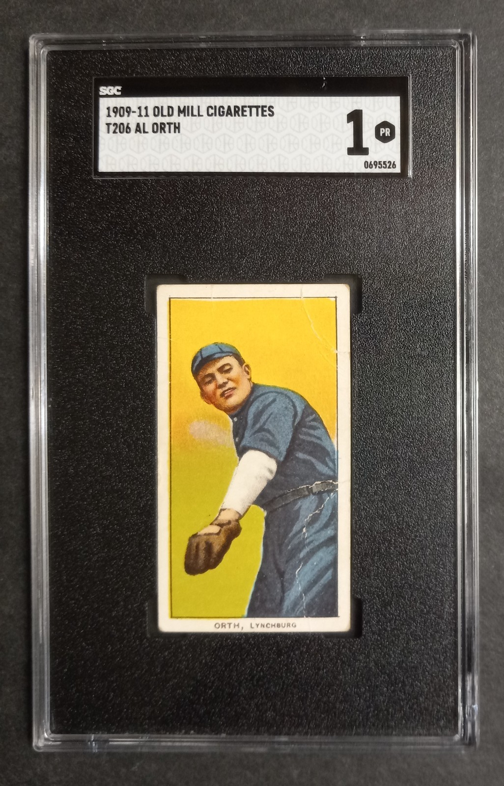 1909-11 T206 - Al Orth - Southern League - OLD MILL - SGC 1 PR