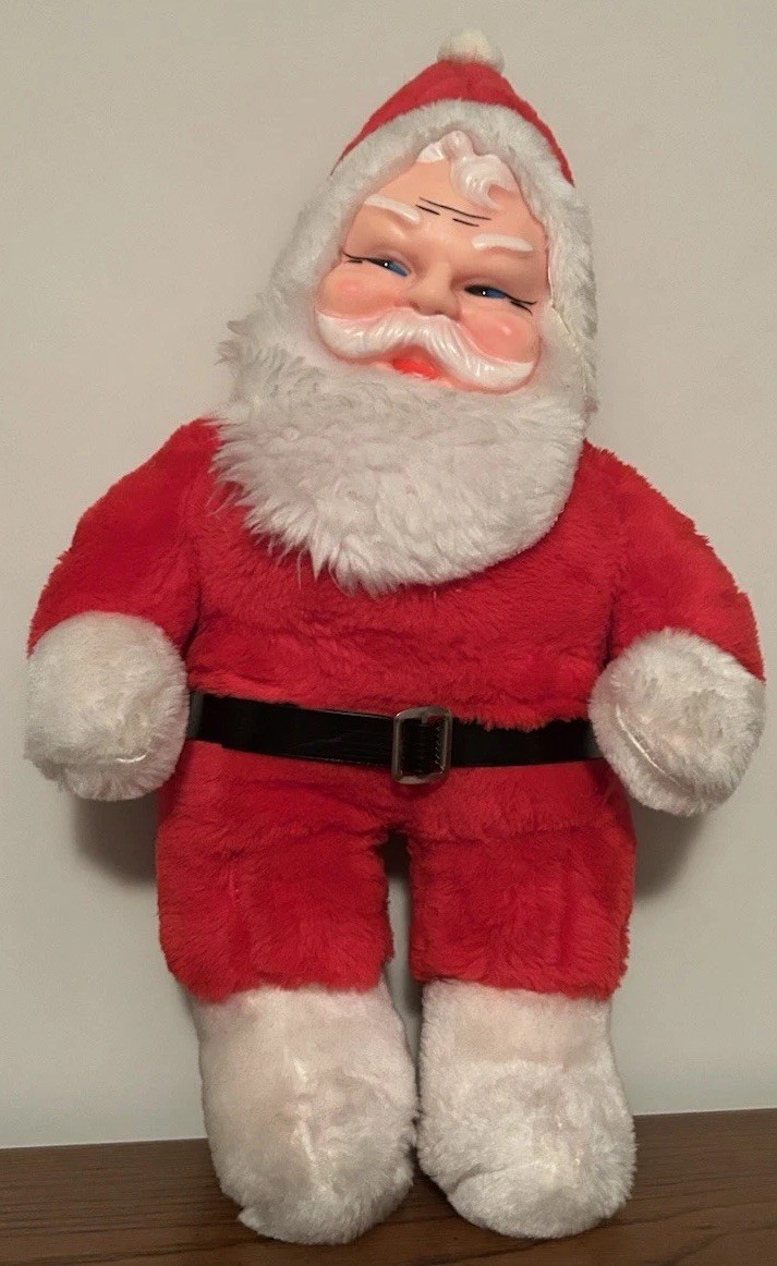 B. J. Toy Co., Inc.  VTG Musical Santa Claus  20” Rubber face PA415 - Works
