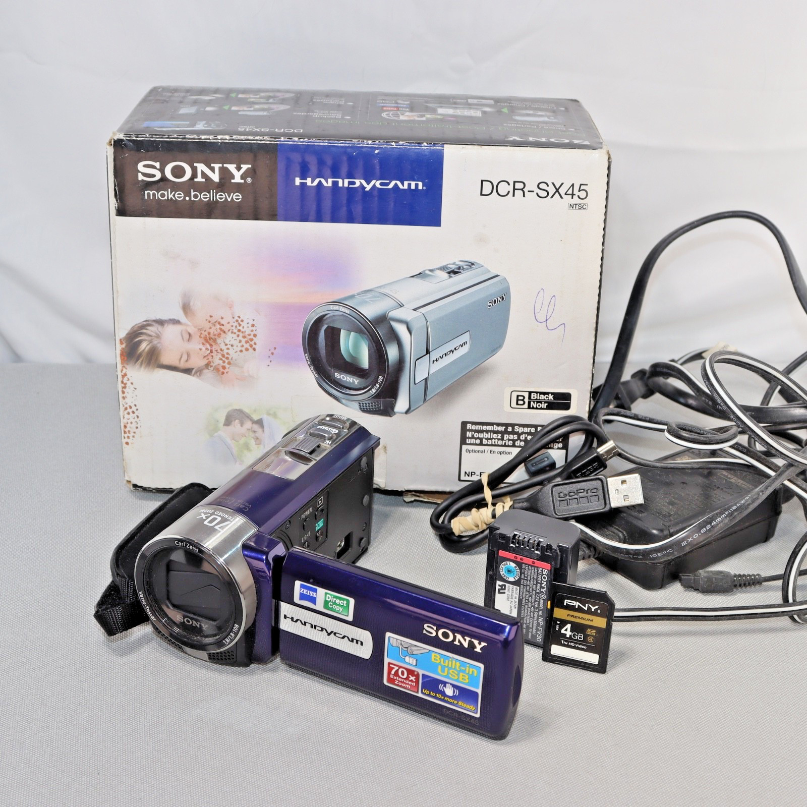 Sony DCR-SX45 Handycam Camcorder Blue Kit *GOOD/TESTED* W 4gb SD + BOX Sony DCR-SX45 Handycam Camcorder Blue Kit *GOOD/TESTED* W 4gb SD + BOX