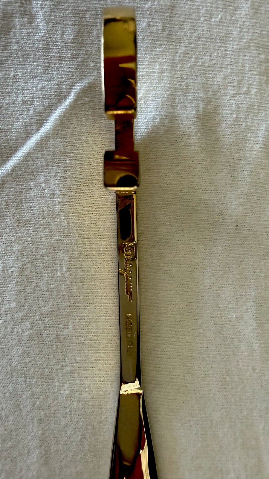 SALVATORE FERRAGAMO VINTAGE ITALIAN BRASS MODERN SHOE HORN SHOEHORN LIMITED ED