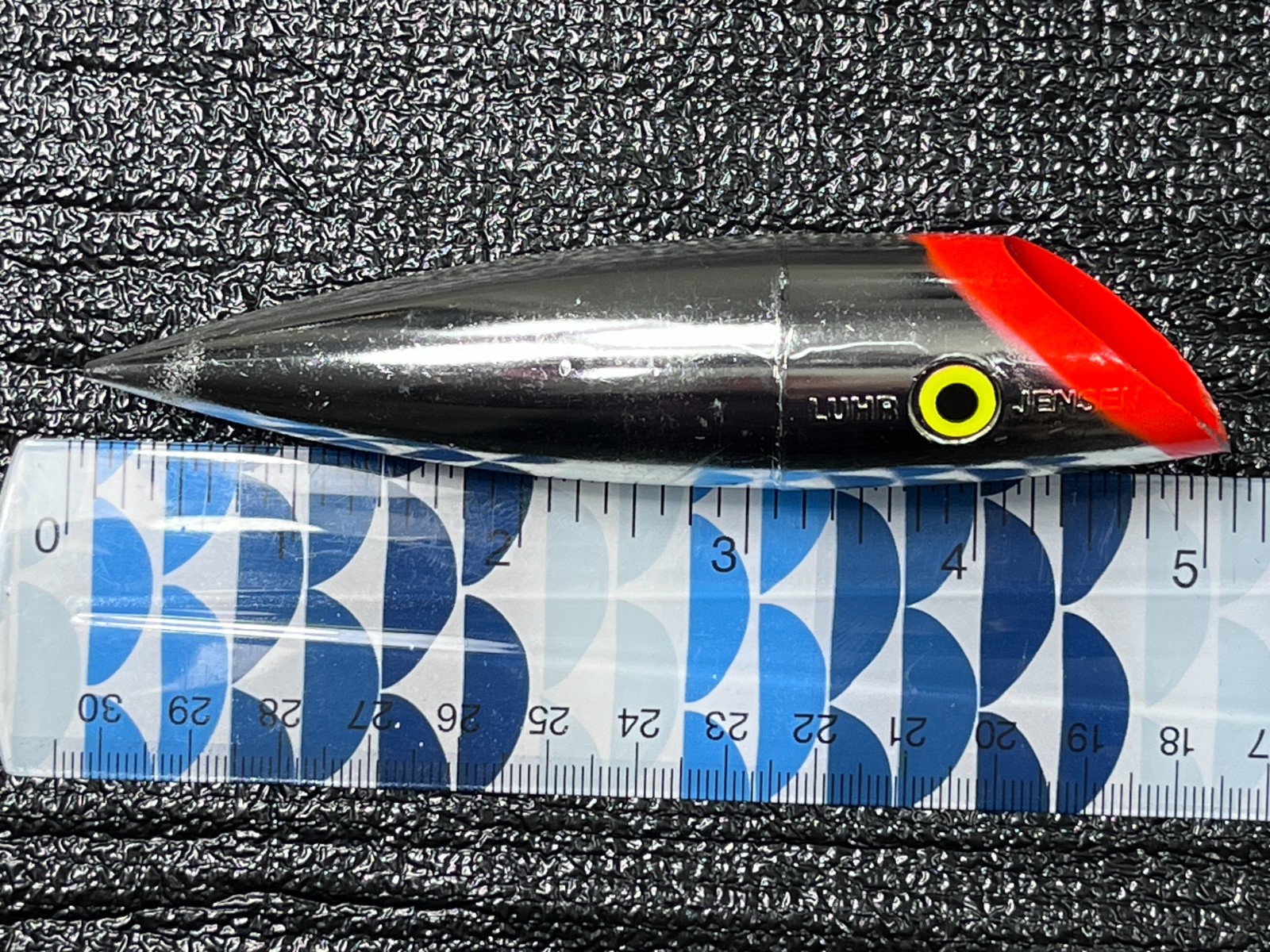 Vintage Luhr Jensen J-Plug #4 Rattle 0820 Cut Plug Chrome Red Salmon Lure