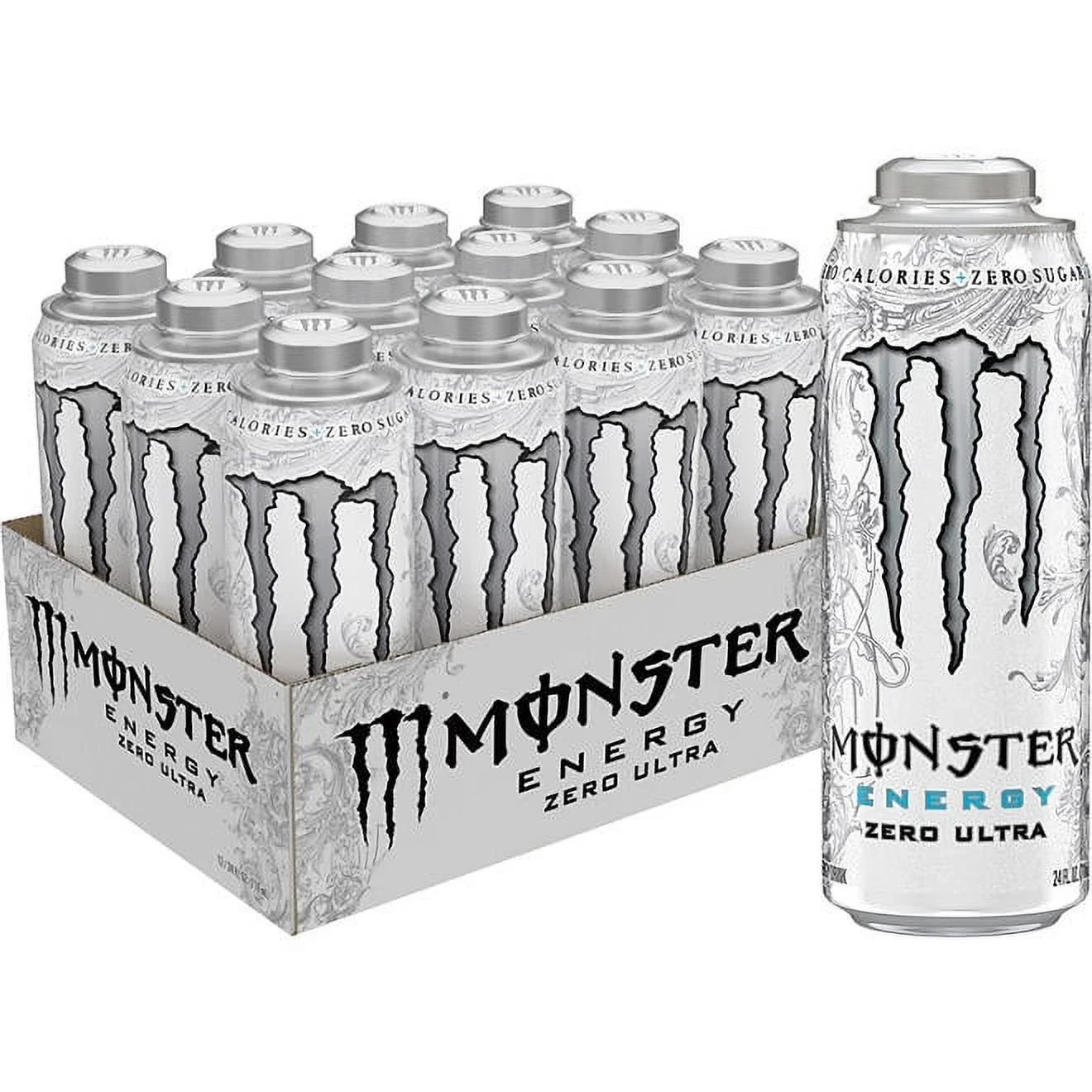 Monster Energy Mega Ultra Zero Cans, 24 Oz - Pack of 12 Monster Energy Mega Ultra Zero Cans, 24 Oz - Pack of 12