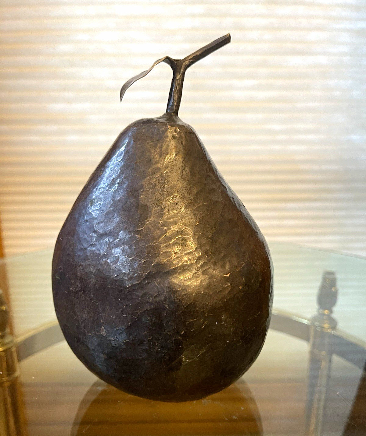 Mid Century Hammered Bronze / Antique Copper Pear Sculpture Mid Century Hammered Bronze / Antique Copper Pear Sculpture
