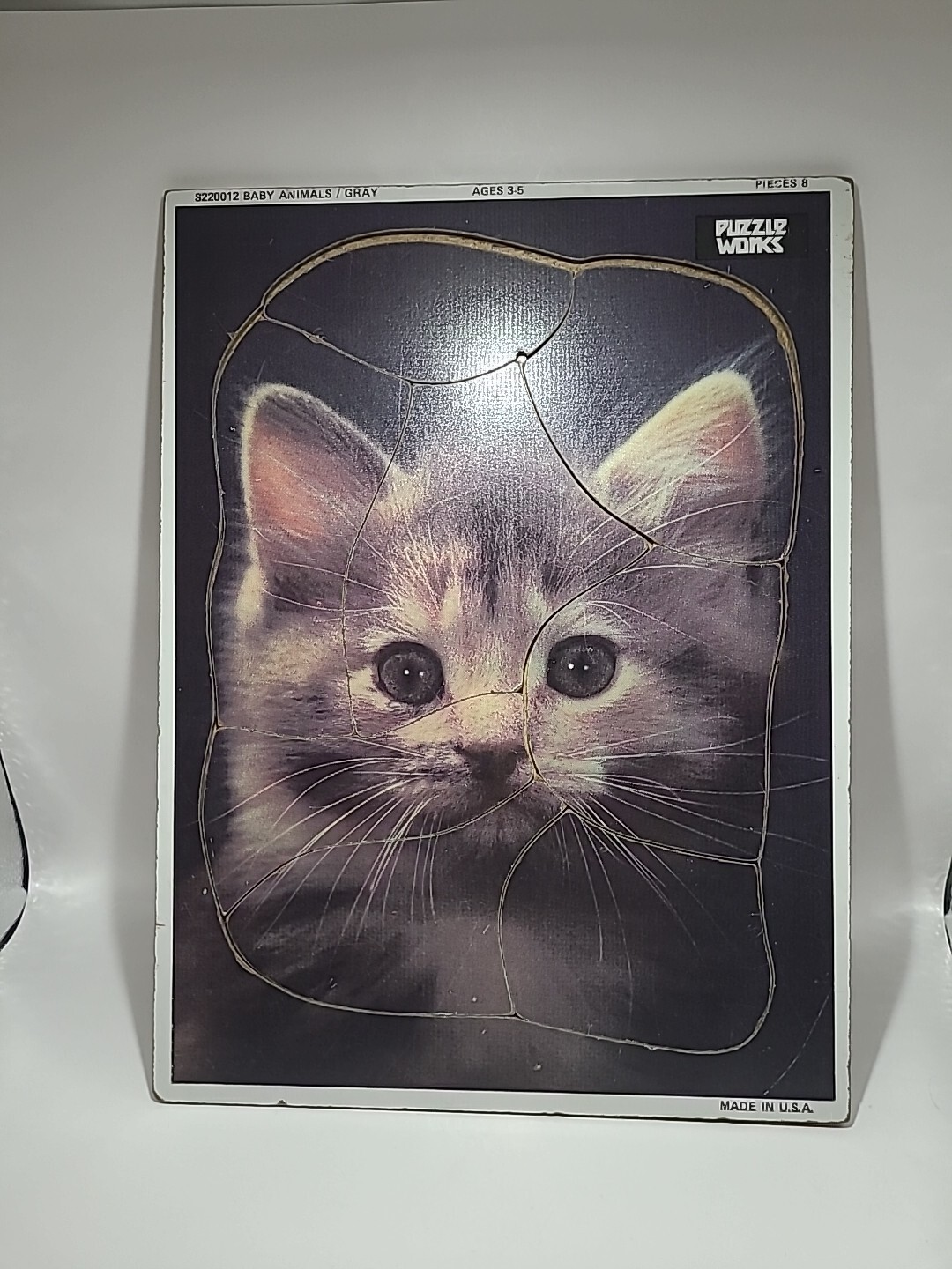 Vintage Wooden Kitten Puzzle Works 8 Piece Puzzle Made In USA Vintage Wooden Kitten Puzzle Works 8 Piece Puzzle Made In USA