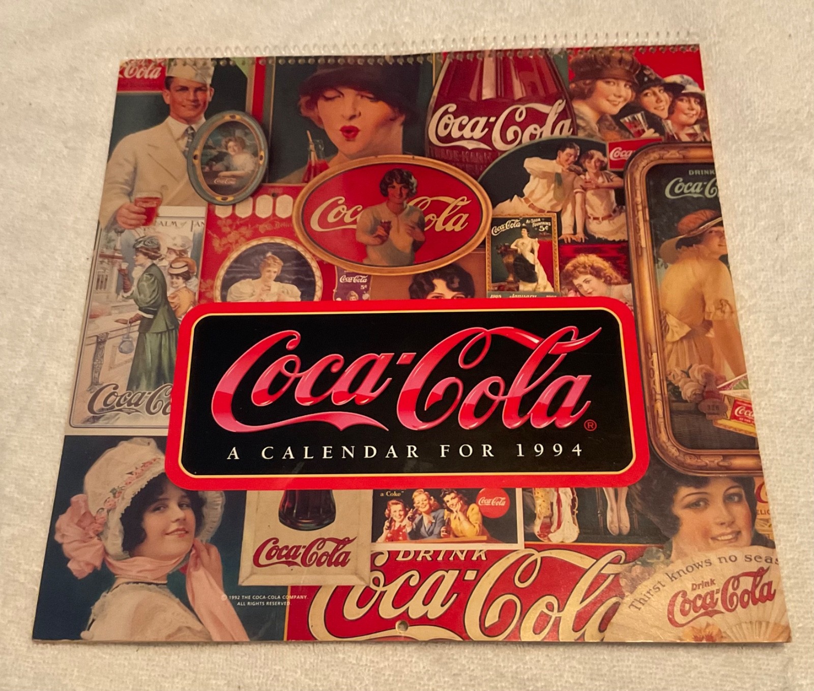 Vintage 1994 Coca-Cola Logo Spiral Calendar 12 Vintage 1994 Coca-Cola Logo Spiral Calendar 12