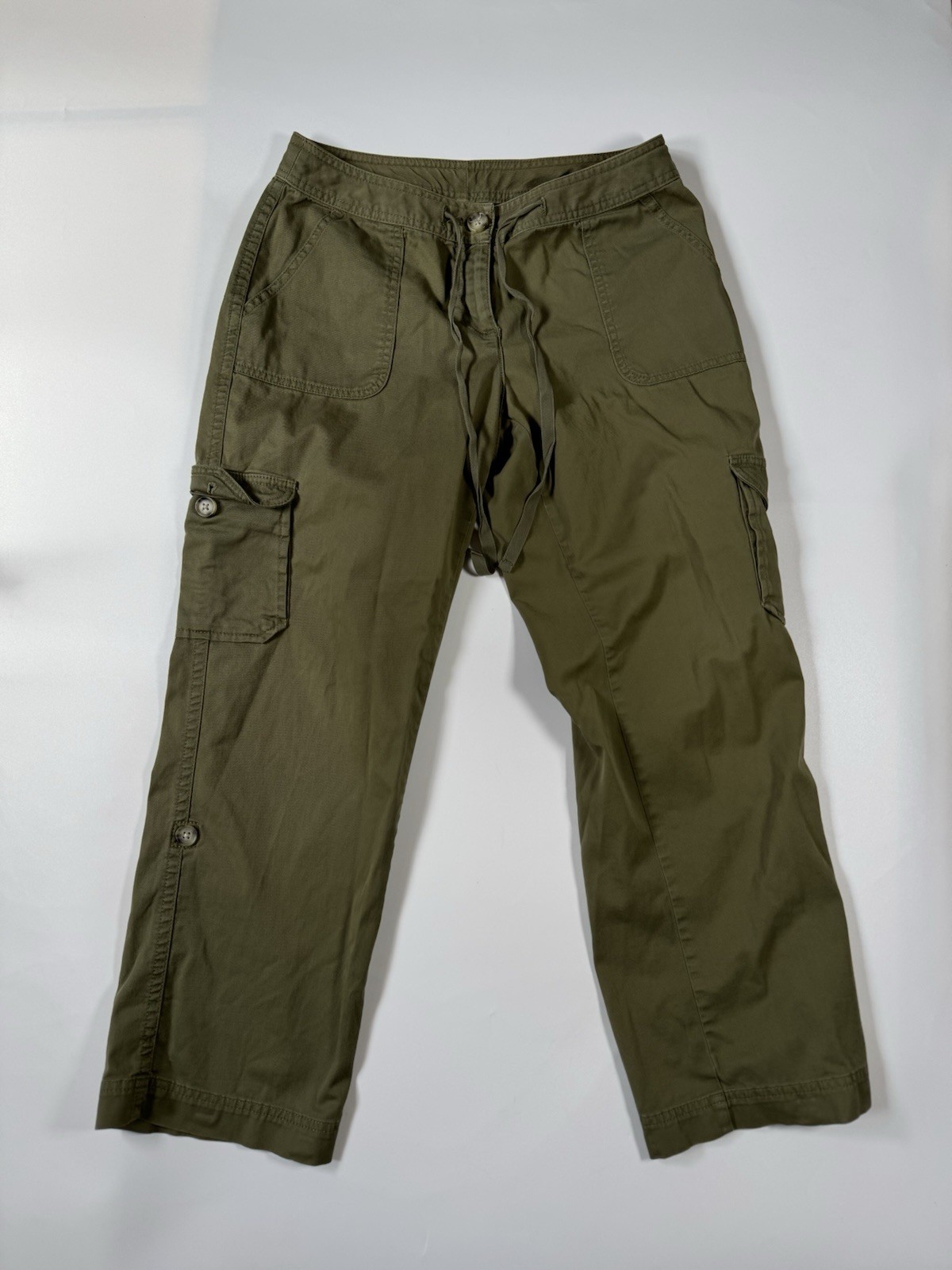 L.L.Bean Favorite Fit Cargo Pants Womens 14 Olive Green Straight Leg Stretch L.L.Bean Favorite Fit Cargo Pants Womens 14 Olive Green Straight Leg Stretch