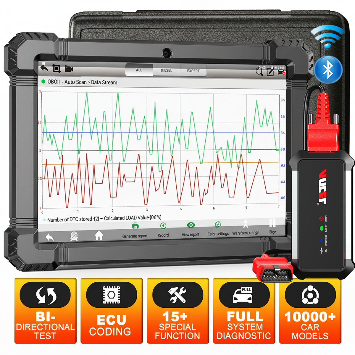 ANCEL X7 Bluetooth OBD2 Scanner Bi-directional Scan Tool Full System Diagnostic