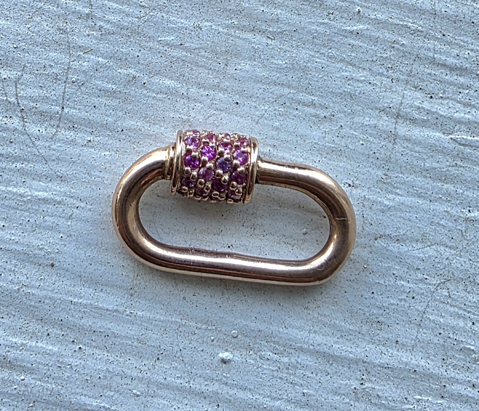 Marla Aaron 14k Rose Gold Stoned Baby Lock Pink Sapphire Pavé