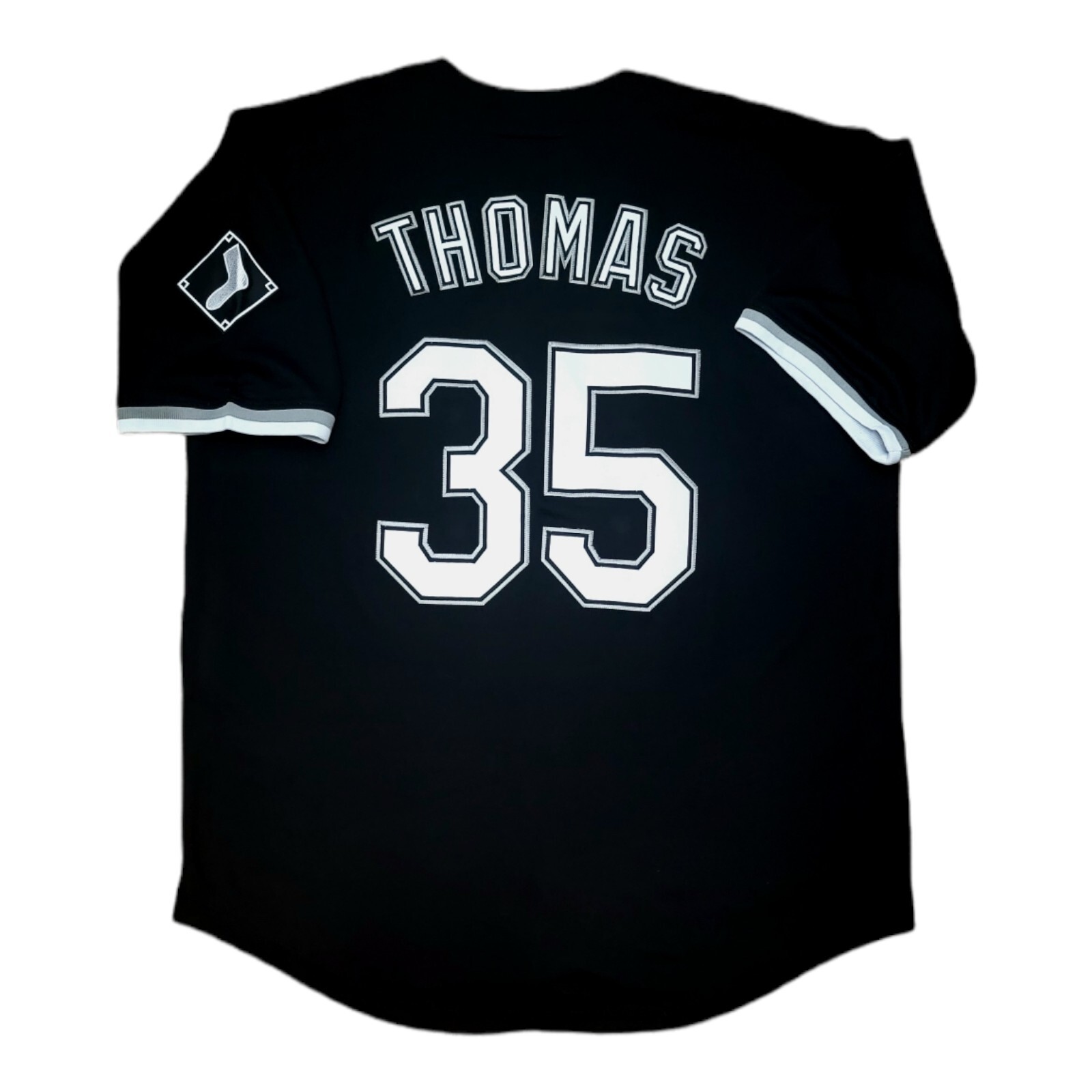 Frank Thomas Chicago White Sox 1993 Men's Black Button-Up Baseball Jersey