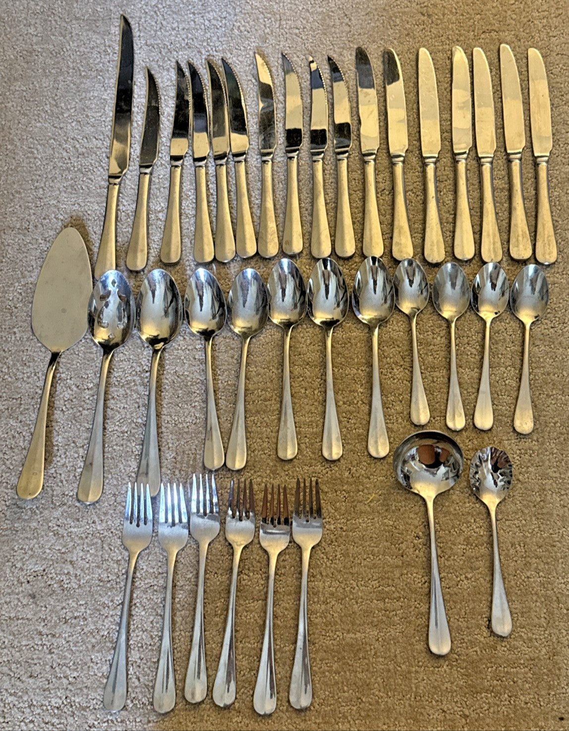 Wallace HARTFORD 18/10 Huge Lot of 37 Stainless Flatware Indonesia