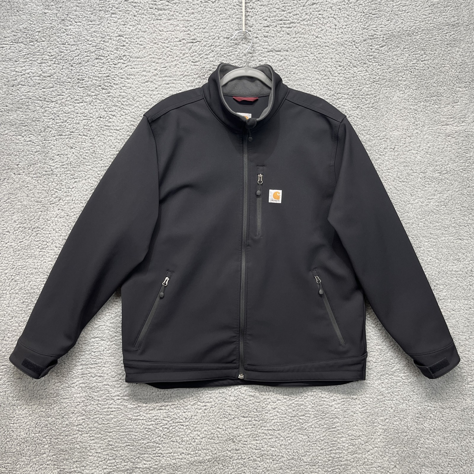 Carhartt Crowley SoftShell Jacket Mens XL Black Fleece Lined Full Zip 102199