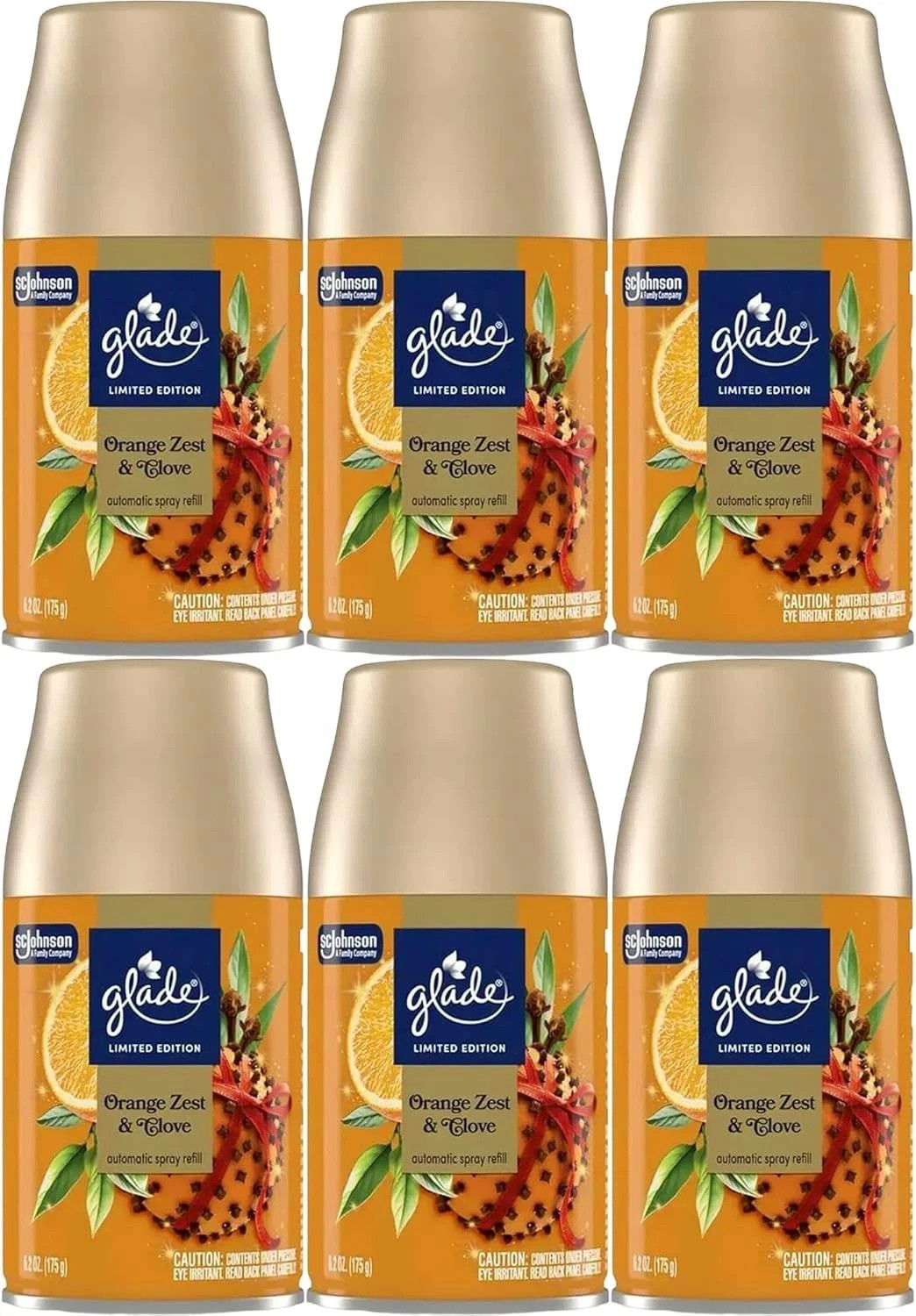 6 NEW Glade Automatic Spray Refill 6.2oz , Orange Zest & Clove Scent Limited Ed 6 NEW Glade Automatic Spray Refill 6.2oz , Orange Zest & Clove Scent Limited Ed