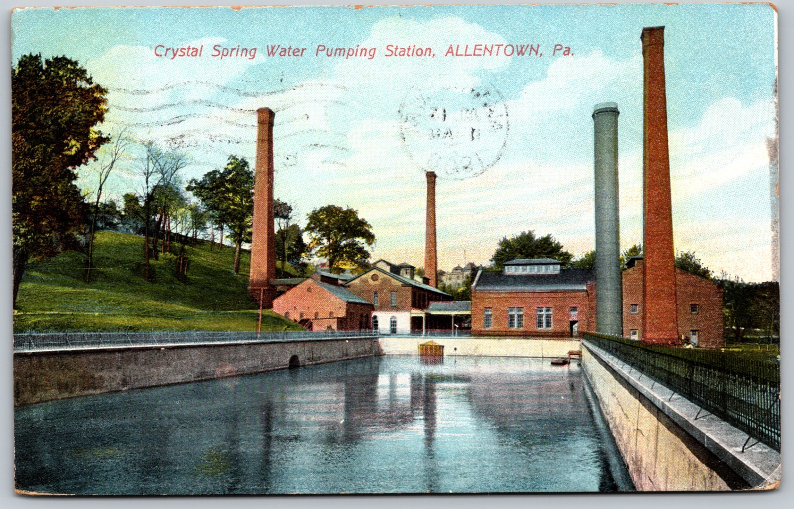 1908 Crystal Spring Water Pumping Station Allentown PA ANTIQUE Postcard 9448 1908 Crystal Spring Water Pumping Station Allentown PA ANTIQUE Postcard 9448