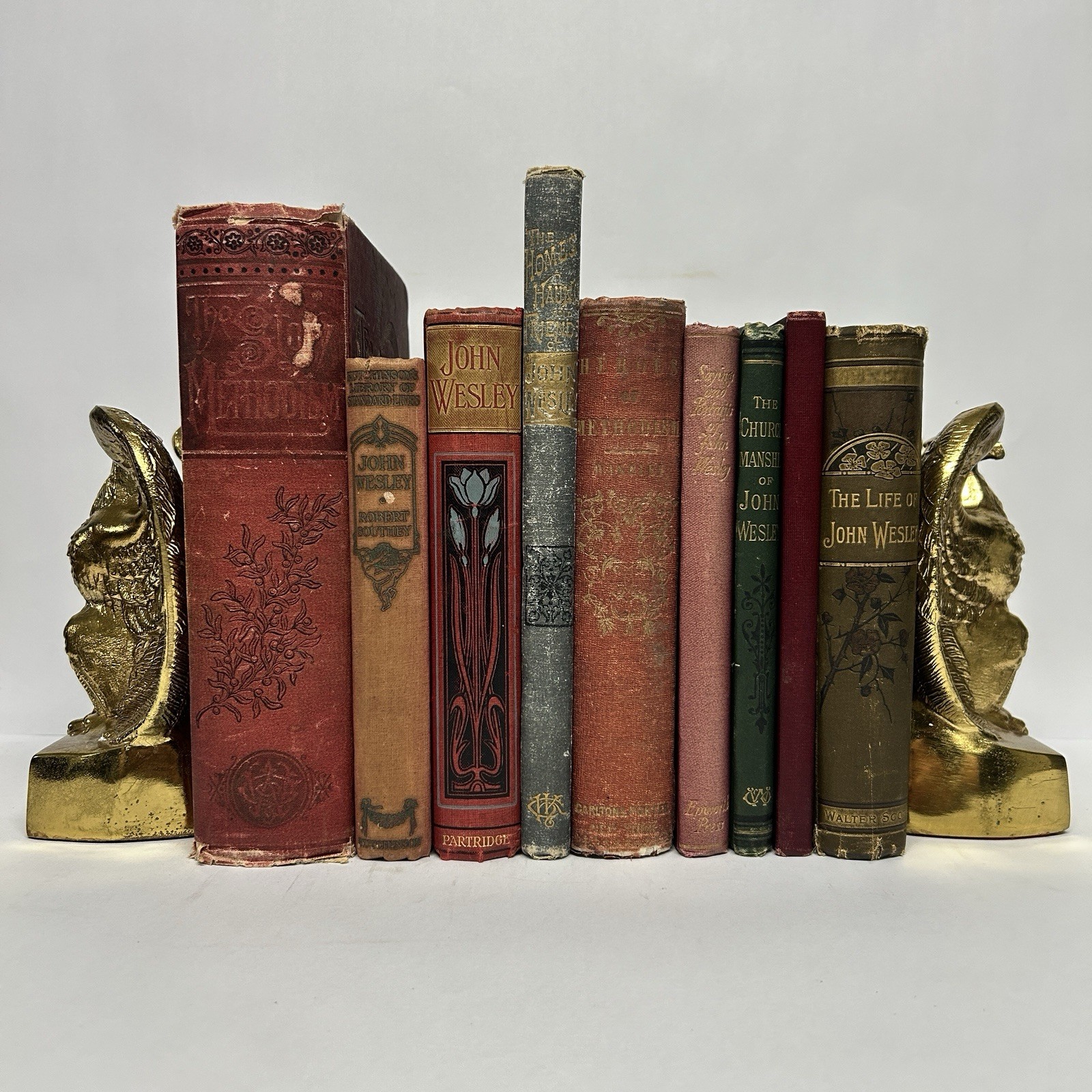 Antique John Wesley Methodism Lot 9 Books Victorian Pictorial Decorative Cloth Antique John Wesley Methodism Lot 9 Books Victorian Pictorial Decorative Cloth