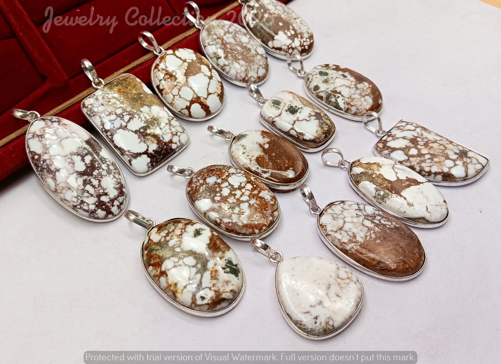 Wild Horse Jasper Gemstone 5PCS Pendants 925 Silver Plated Wholesale Jewelry Lot Wild Horse Jasper Gemstone 5PCS Pendants 925 Silver Plated Wholesale Jewelry Lot