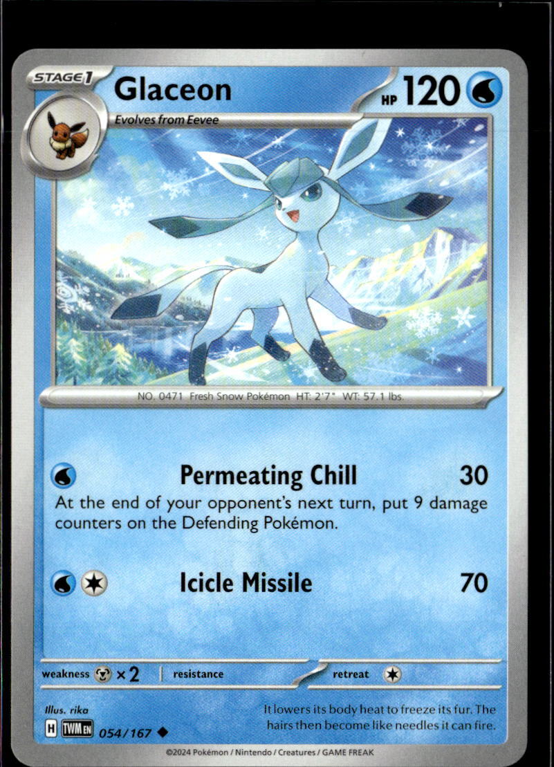Pokemon Glaceon 054/167 Twilight Masquerade Non Holo Uncommon 5 Card Lot