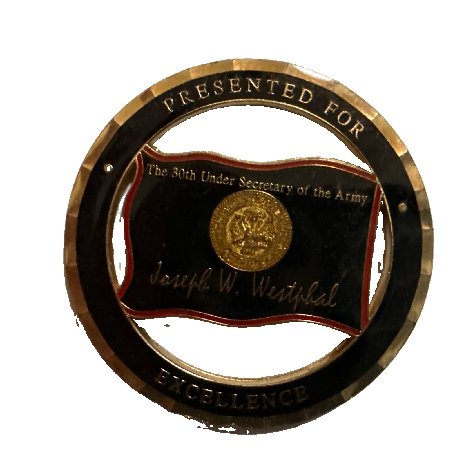 Joseph Westphal US Army 30th Under Secretary Challenge Coin 4 Star Joseph Westphal US Army 30th Under Secretary Challenge Coin 4 Star