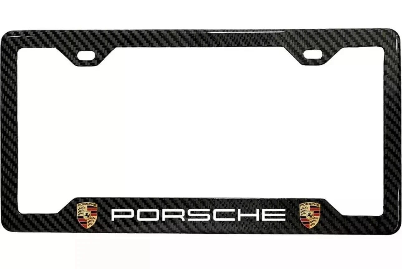 100% REAL CARBON FIBER CAR LICENSE PLATE FRAME For Porsche