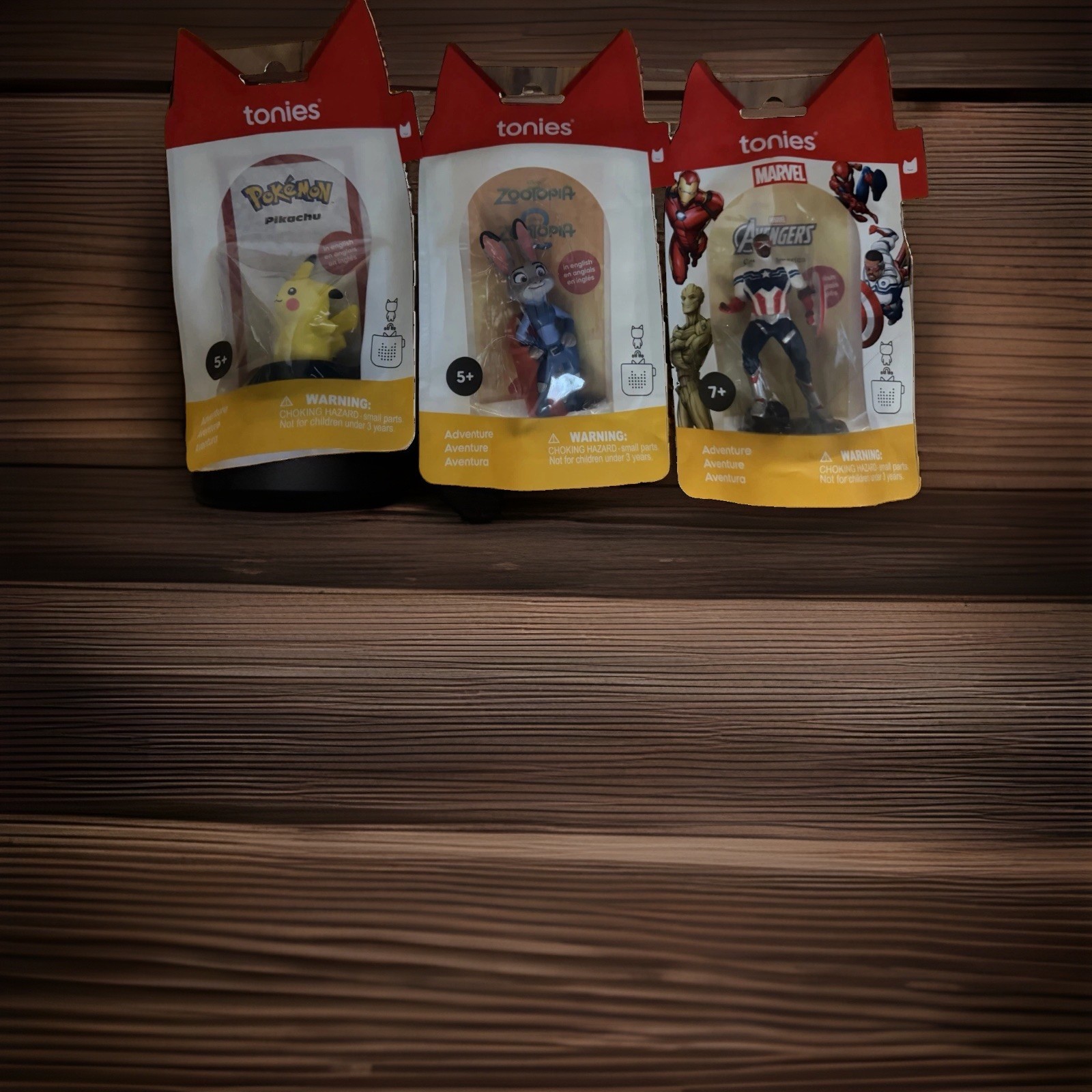 Tonies 3-pack - Pikachu Zootopia and Avengers. Ages 5+ and 7+ New Sealed