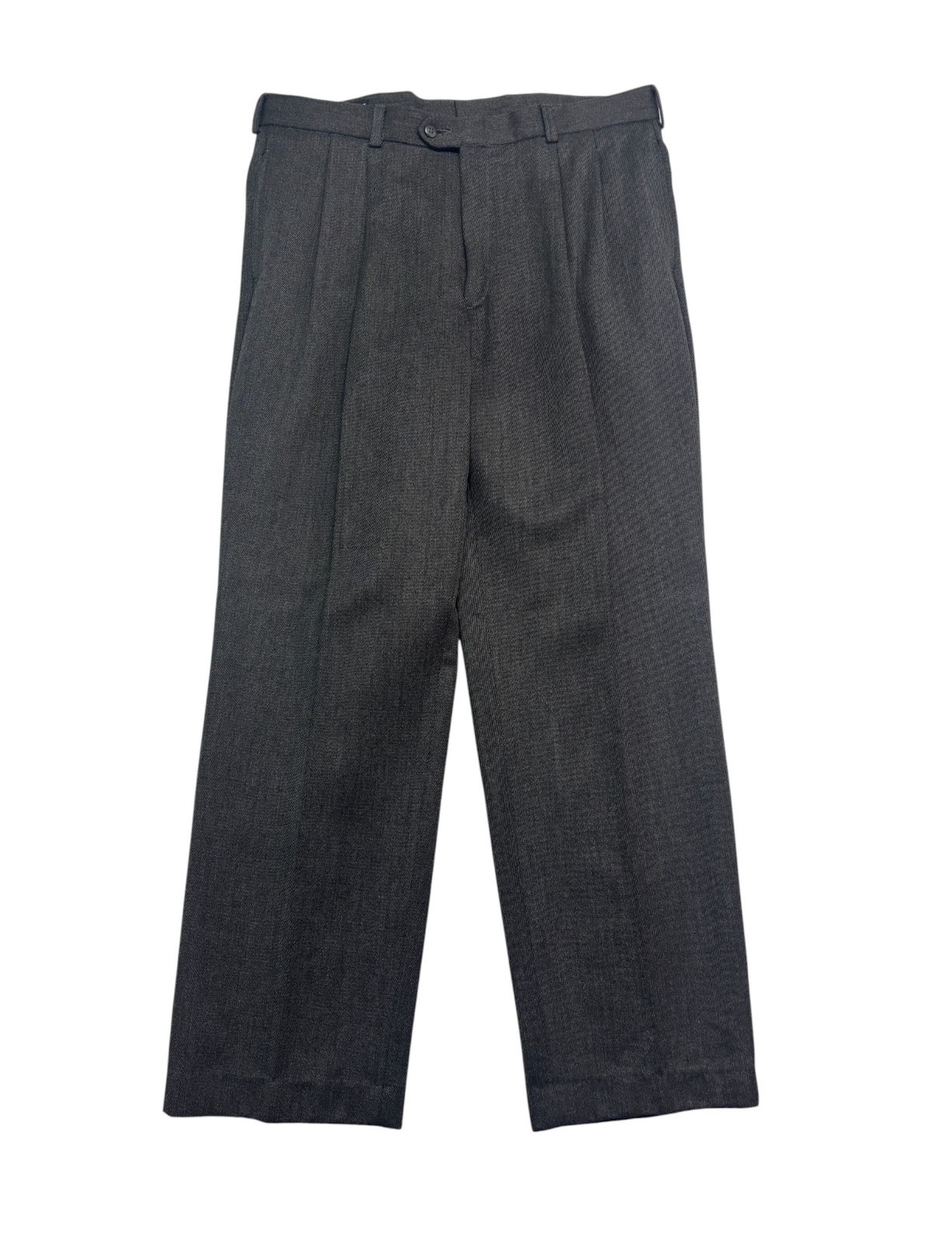 vtg J Peterman 38x32 Charcoal Cavalry Twill Wool Dress Pants Trousers USA Mens
