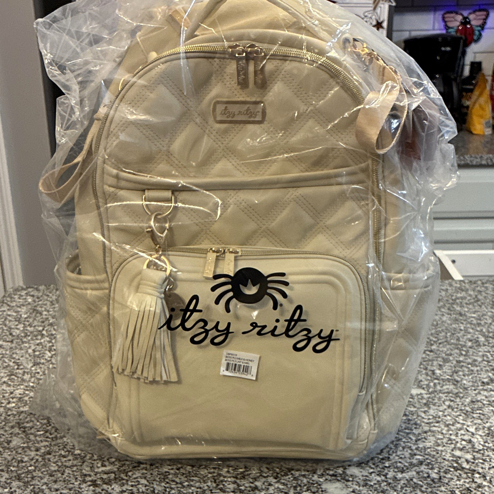 Itzy Ritzy Boss Plus Large Diaper Bag Backpack w/ Changing Pad milk & honey