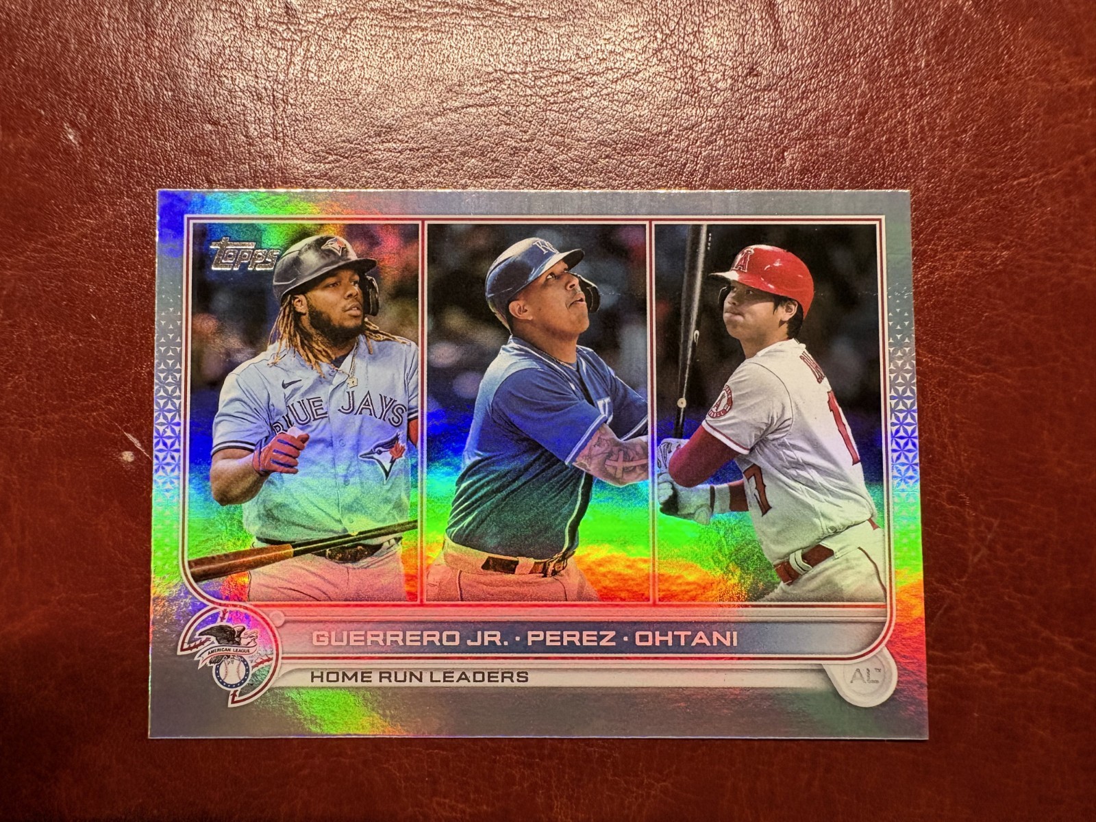 2022 Topps Series 1 Shohei Ohtani, Vladimir Guerrero Jr, Salvador Perez #48 Foil 2022 Topps Series 1 Shohei Ohtani, Vladimir Guerrero Jr, Salvador Perez #48 Foil
