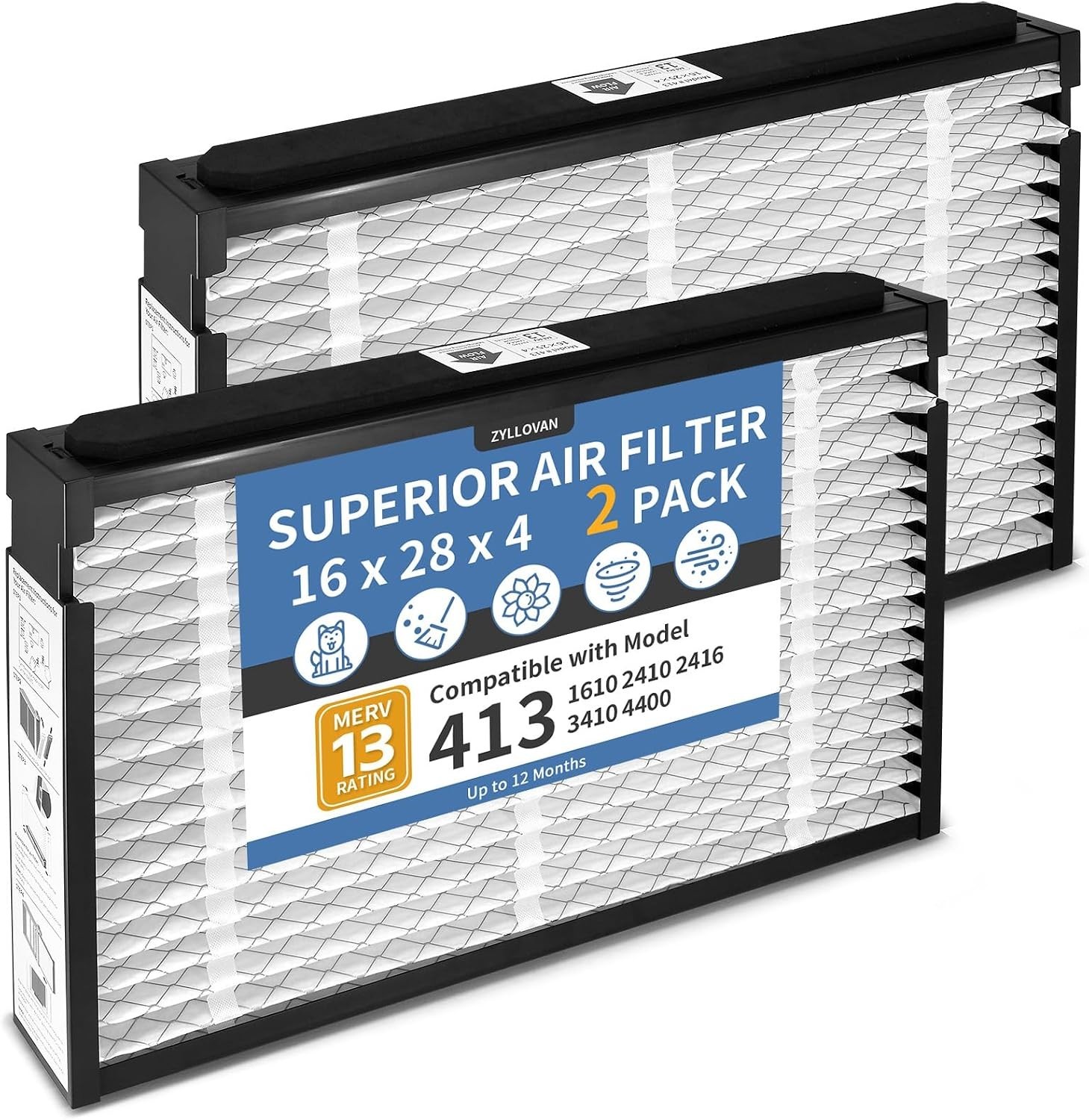 413 Filter Compatible with Aprilaire Whole House Air Purifier 1410 (2-Pack)