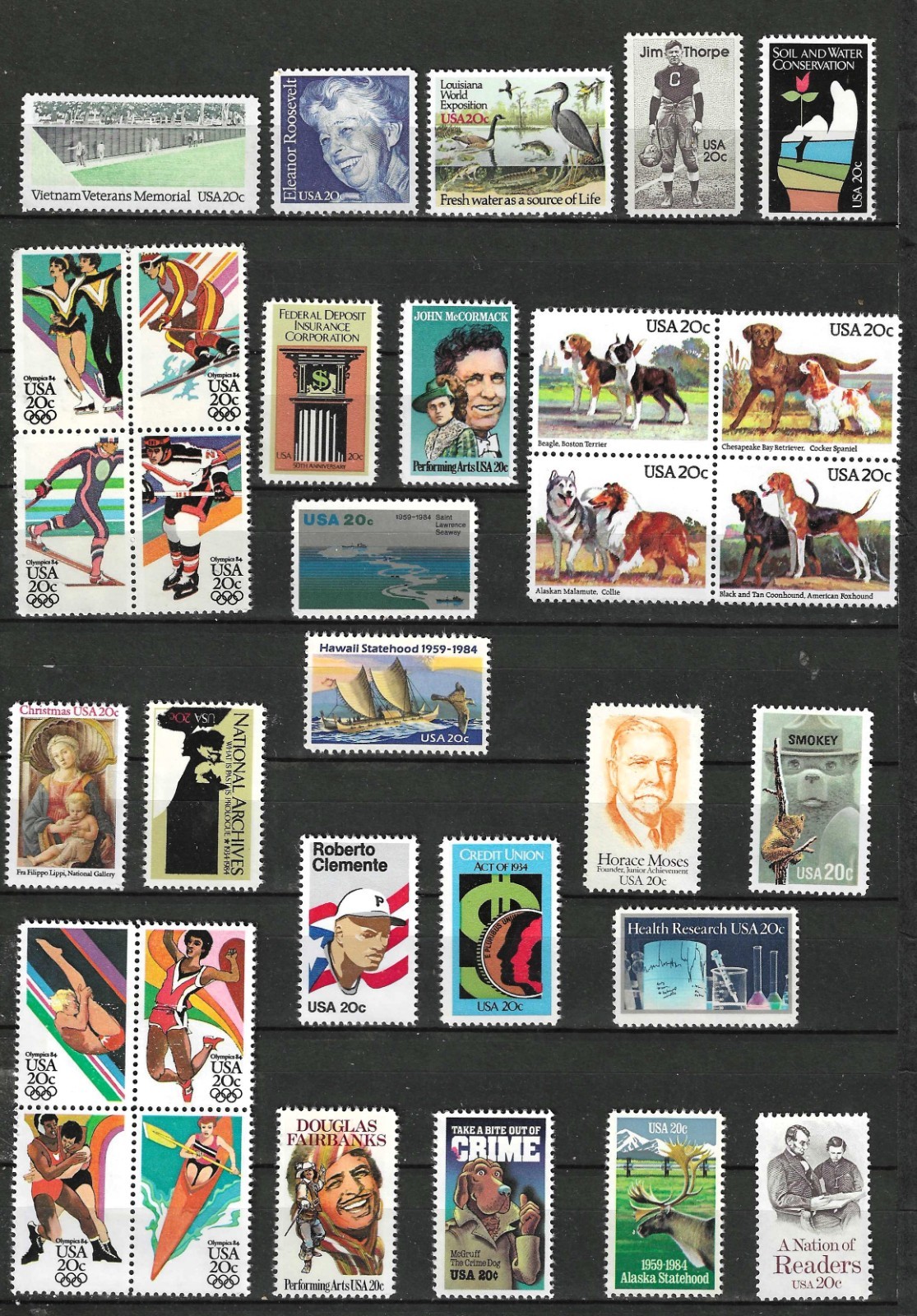 1984 US Complete Commemorative Year Set 44 Stamps Scott #2066-2109 MNH