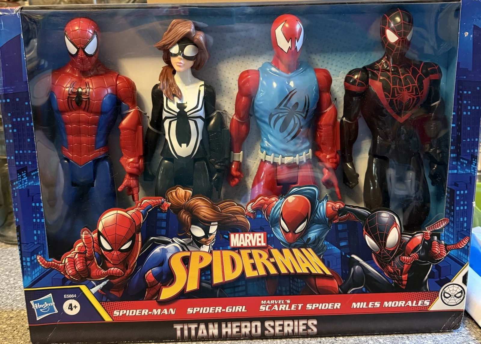 Marvel Spiderman Titan Hero Series 4-Pack Spider-Girl Scarlet Miles Morales 12\ Marvel Spiderman Titan Hero Series 4-Pack Spider-Girl Scarlet Miles Morales 12\