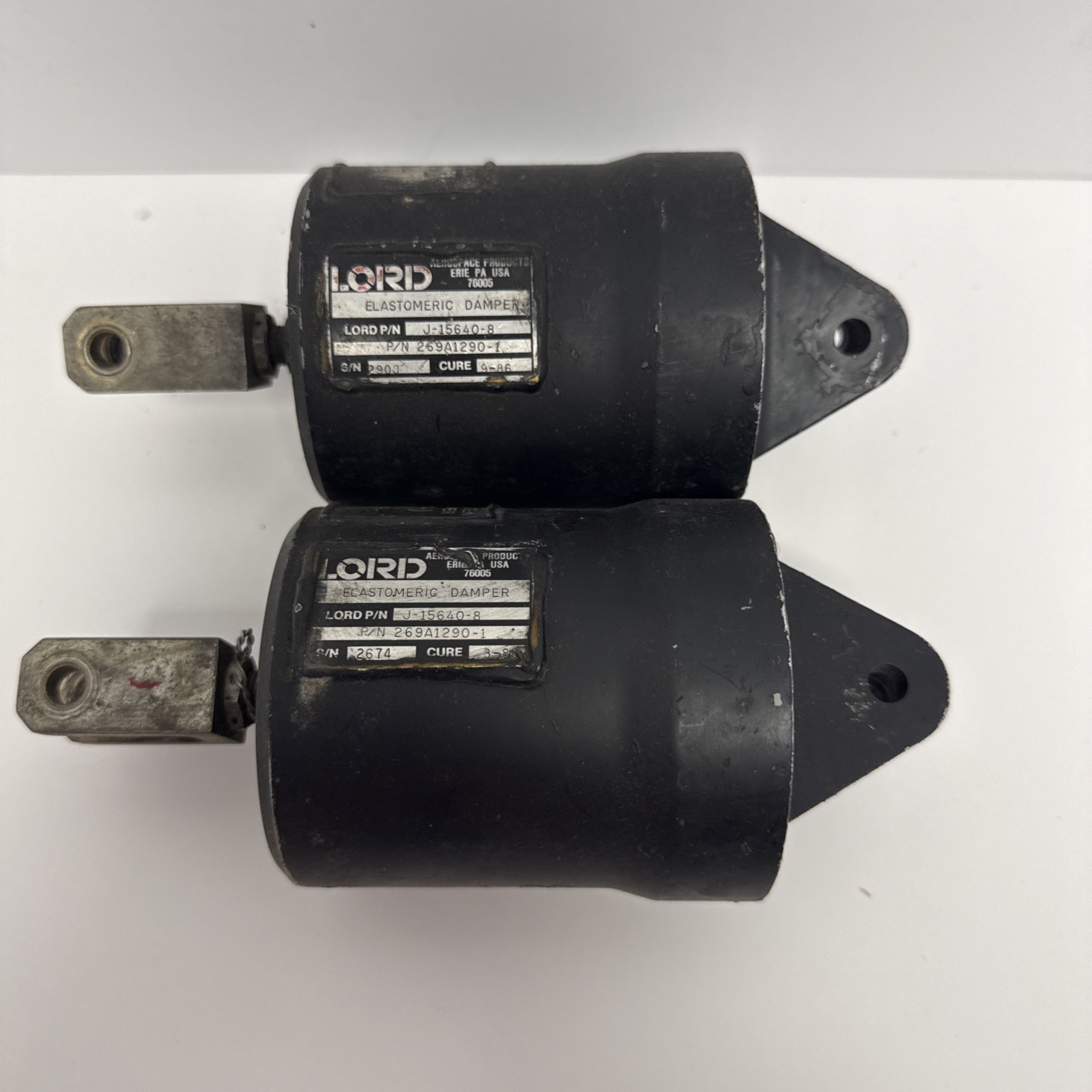 2pc LOT LORD J15640-8 Elastomeric Damper Assembly Aircraft *Status Unknown*