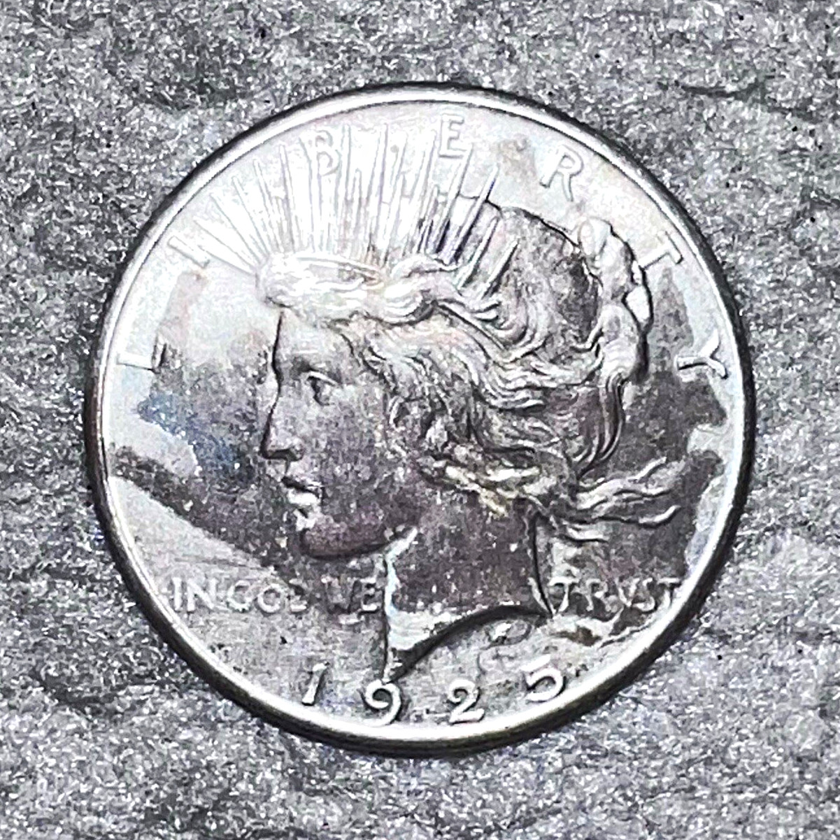 1925 Peace Silver Dollar $1 Philadelphia 90% Silver Original Dark Toning