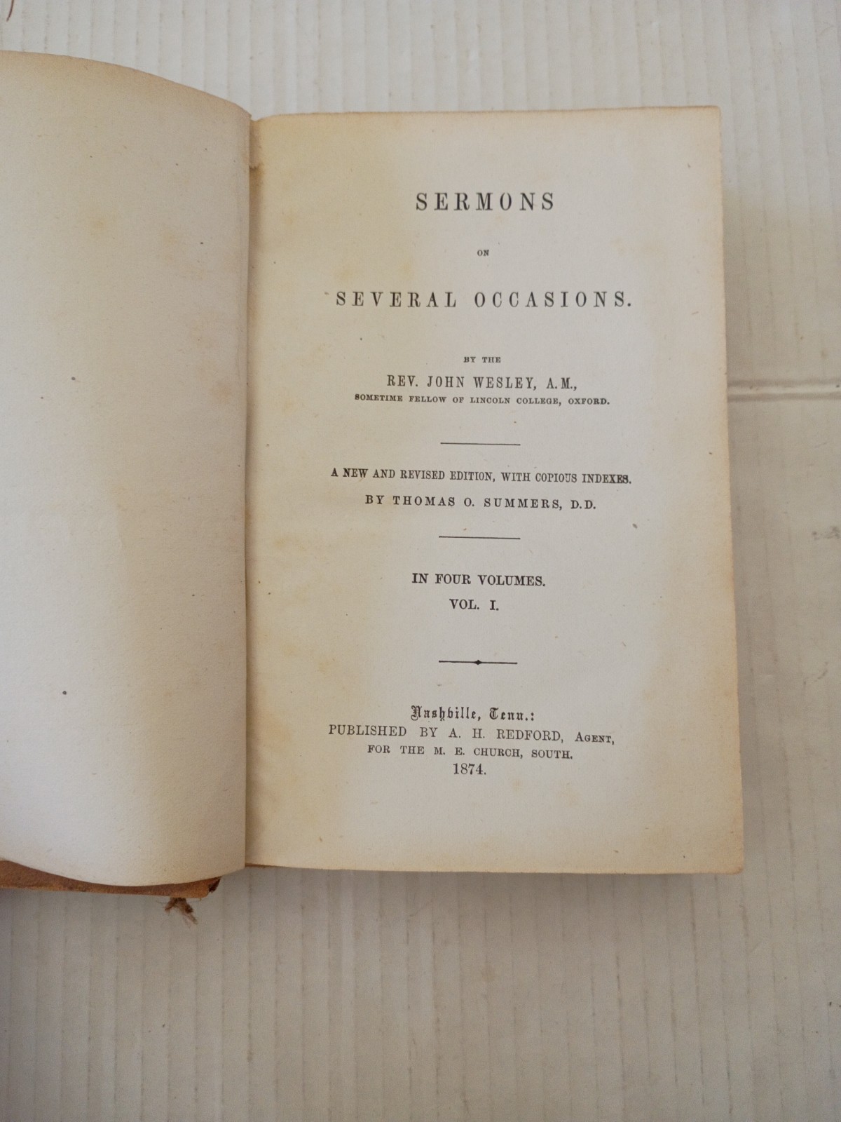 Rev. John Wesley’s Sermons on Several Occasions Vol 1 by Lane & Scott 1874 Rev. John Wesley’s Sermons on Several Occasions Vol 1 by Lane & Scott 1874