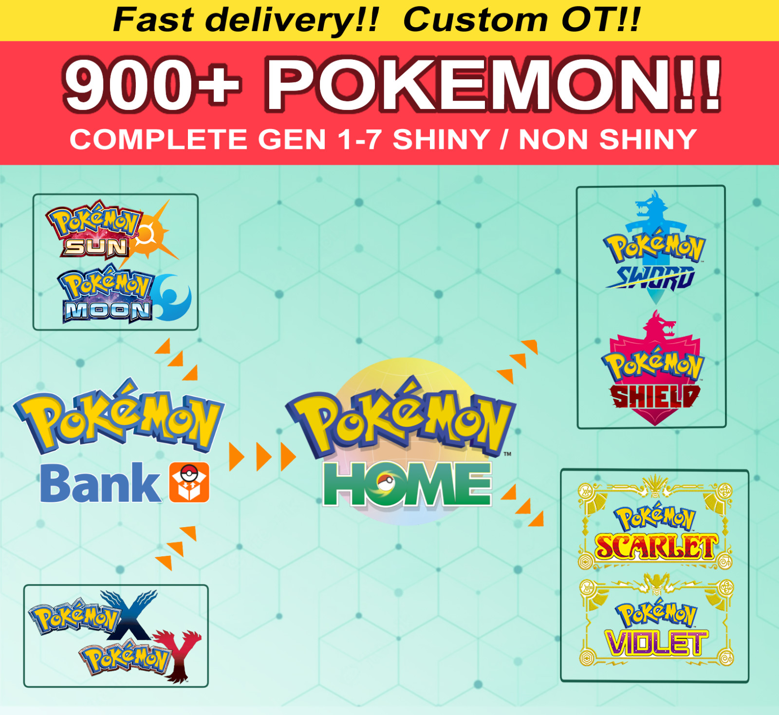 Pokemon Home FULL SHINY LIVING DEX Gen 1-7 | Legendary 6IV | Custom Trainer Pokemon Home FULL SHINY LIVING DEX Gen 1-7 | Legendary 6IV | Custom Trainer
