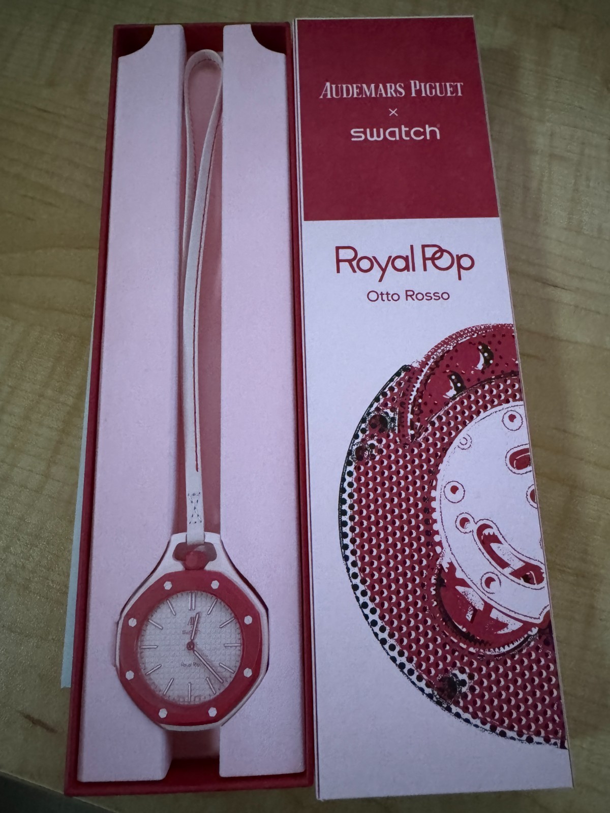 Authentic AP x Swatch Royal Pop Audemars Piguet Otto Rosso with receipt
