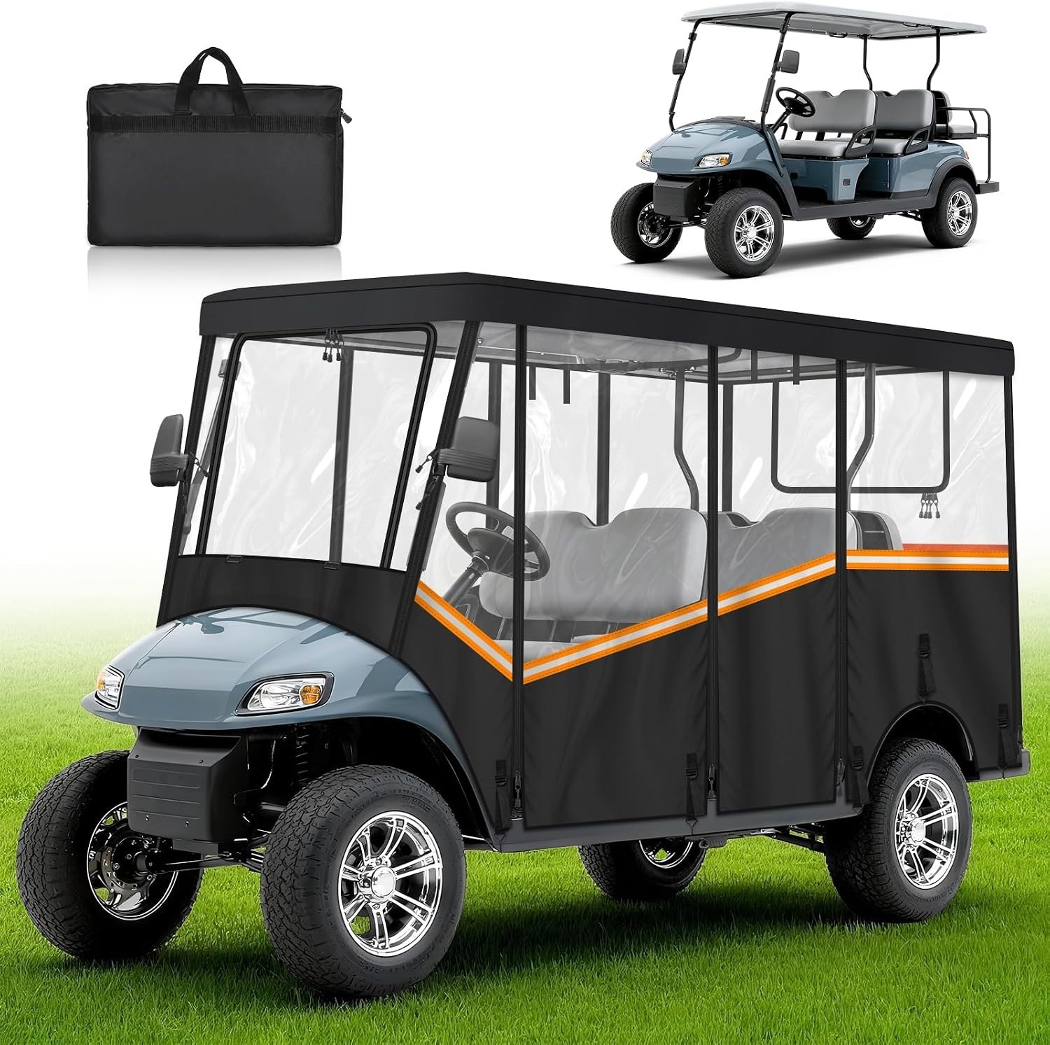 Golf Cart Enclosure for 6 Passenger Compatible with Club Car & EZGO Golf Cart Enclosure for 6 Passenger Compatible with Club Car & EZGO